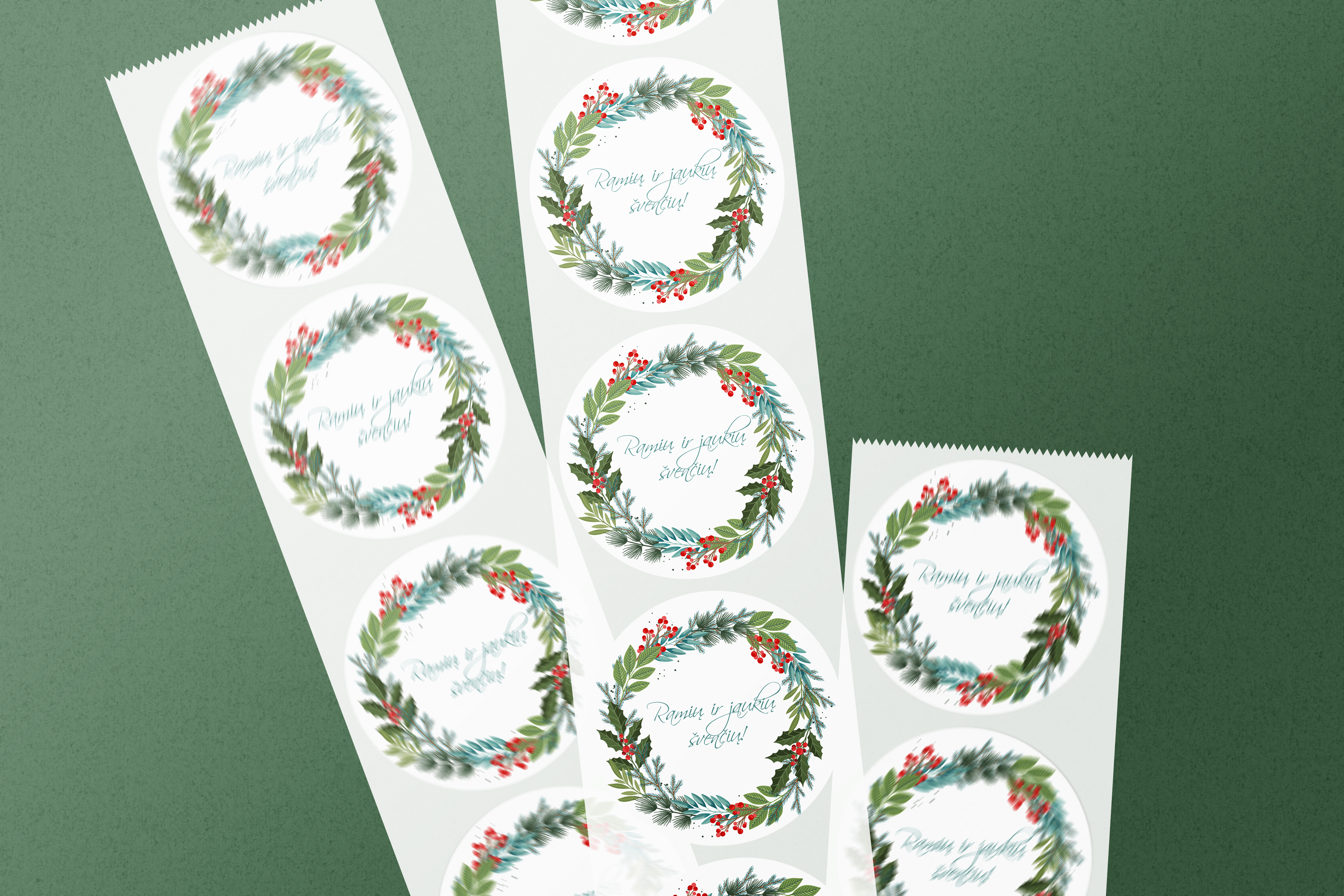 Lipdukai "Ramių ir jaukių švenčių!"