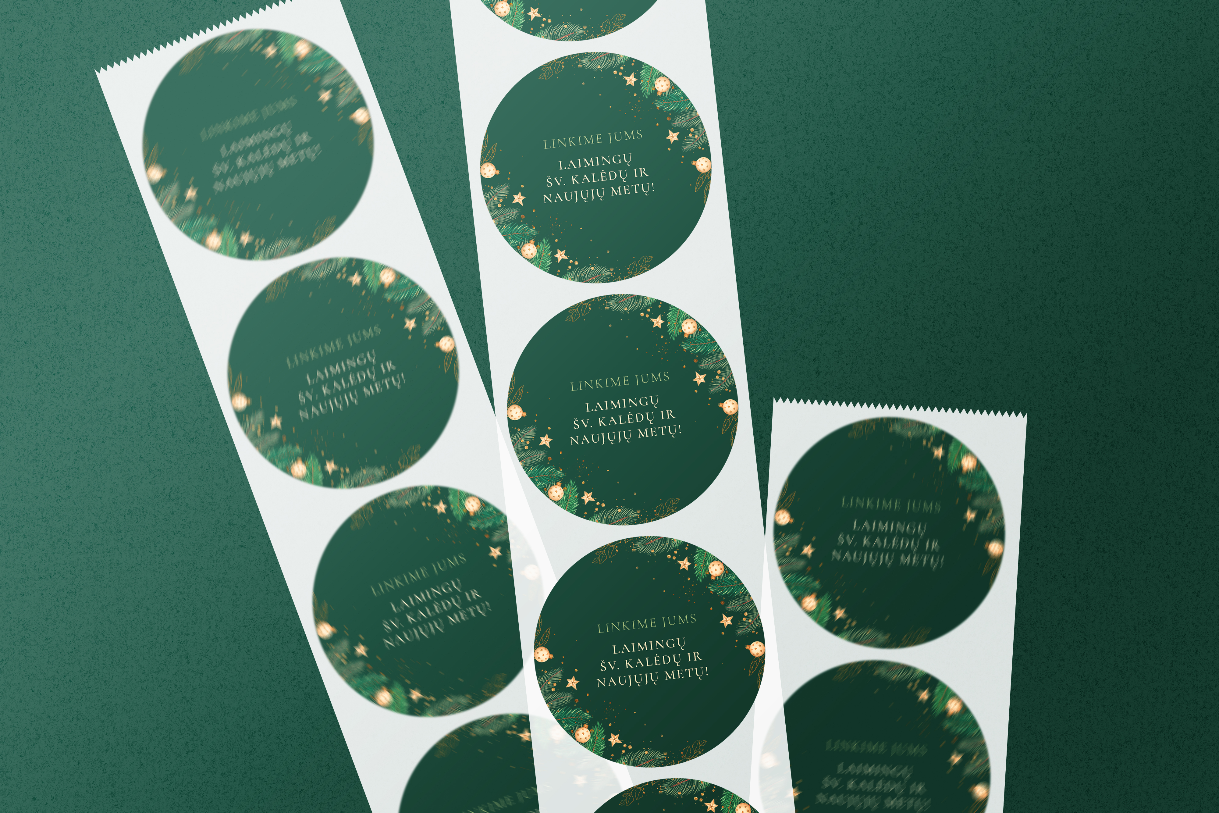 Lipdukai "Laimingų Šv. Kalėdų ir linksmų Naujųjų metų!"