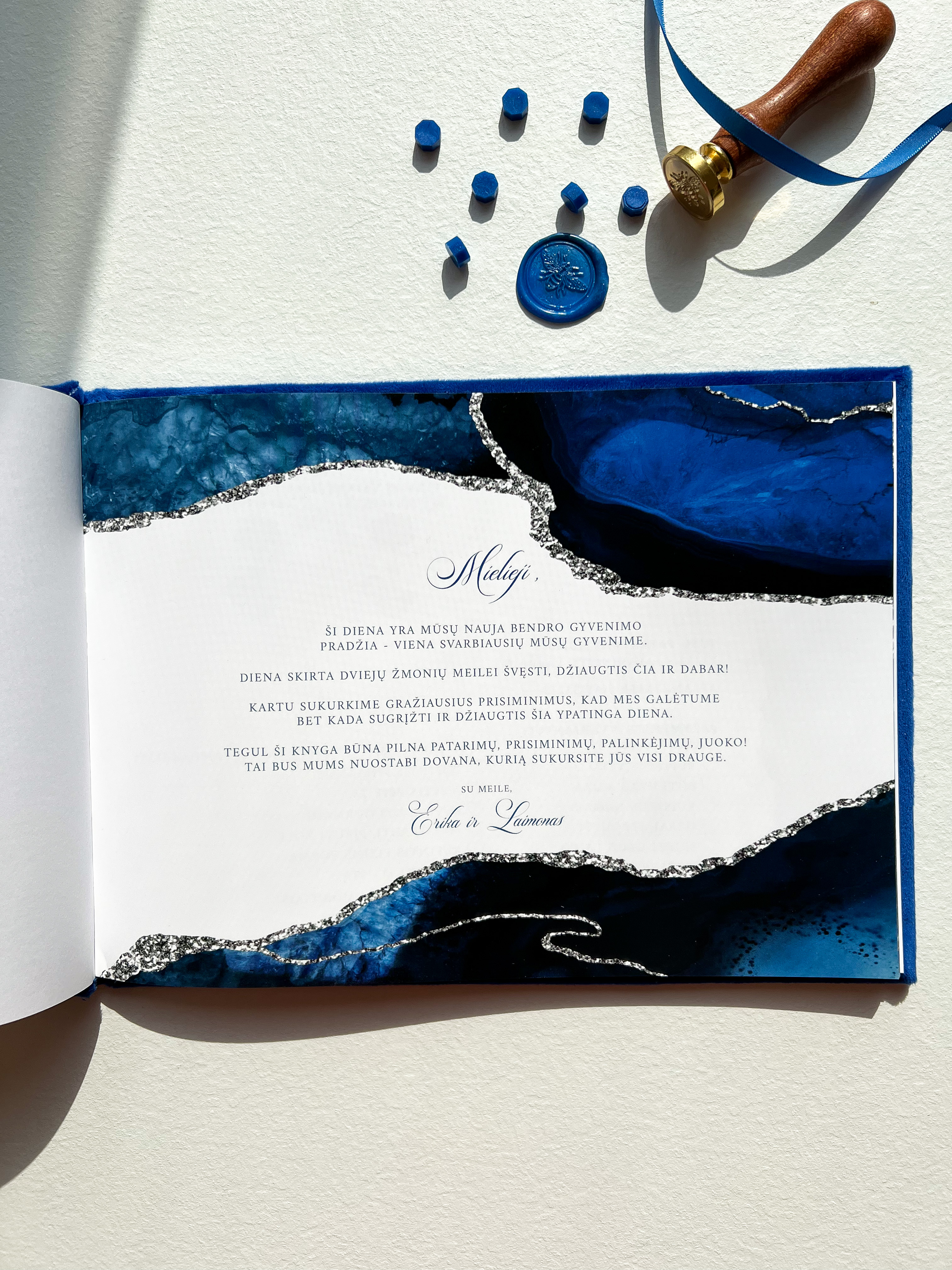 Palinkėjimų knyga "JŪROS MĖLIS" | 28x20cm