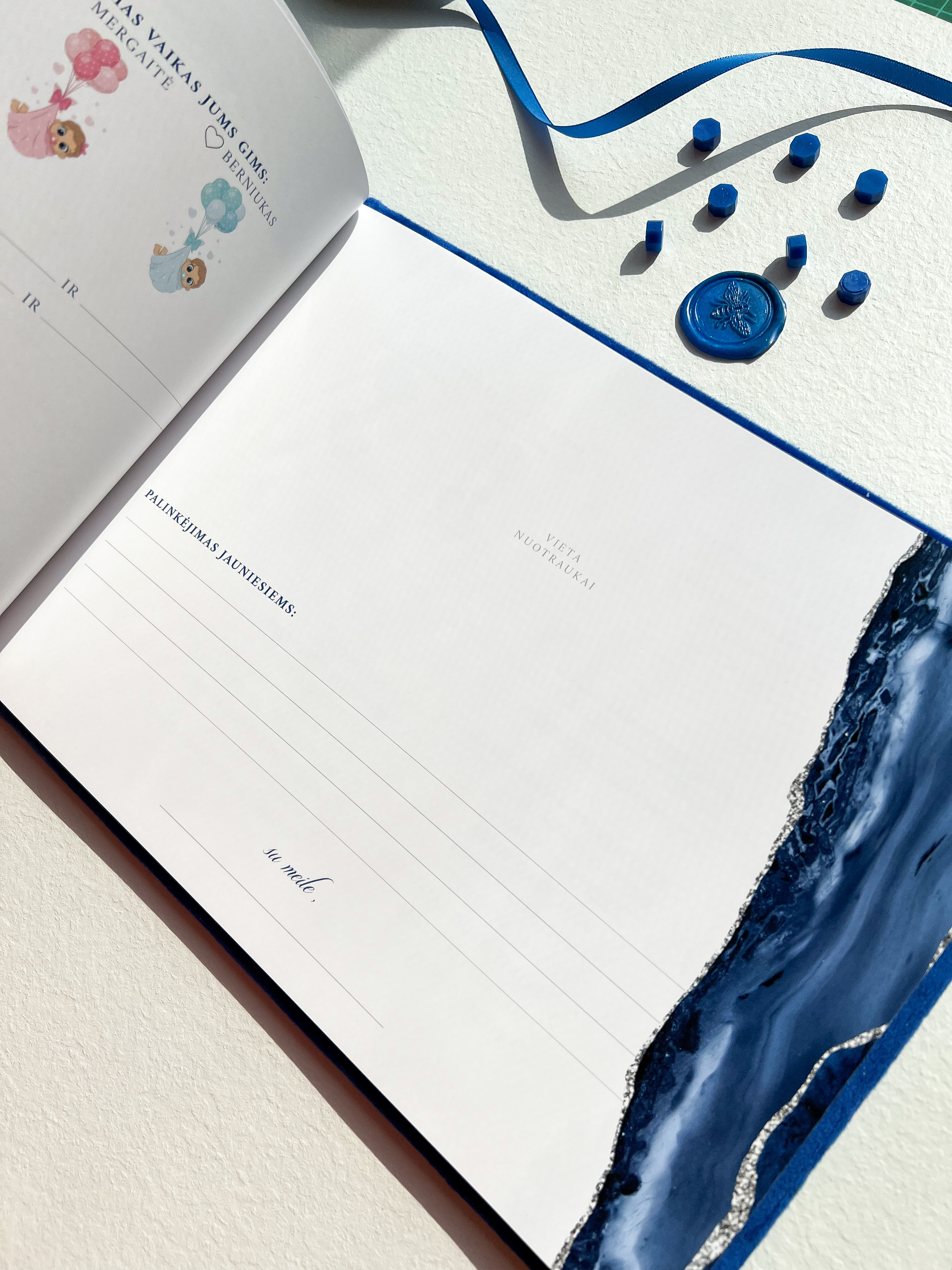 Palinkėjimų knyga "JŪROS MĖLIS" | 28x20cm