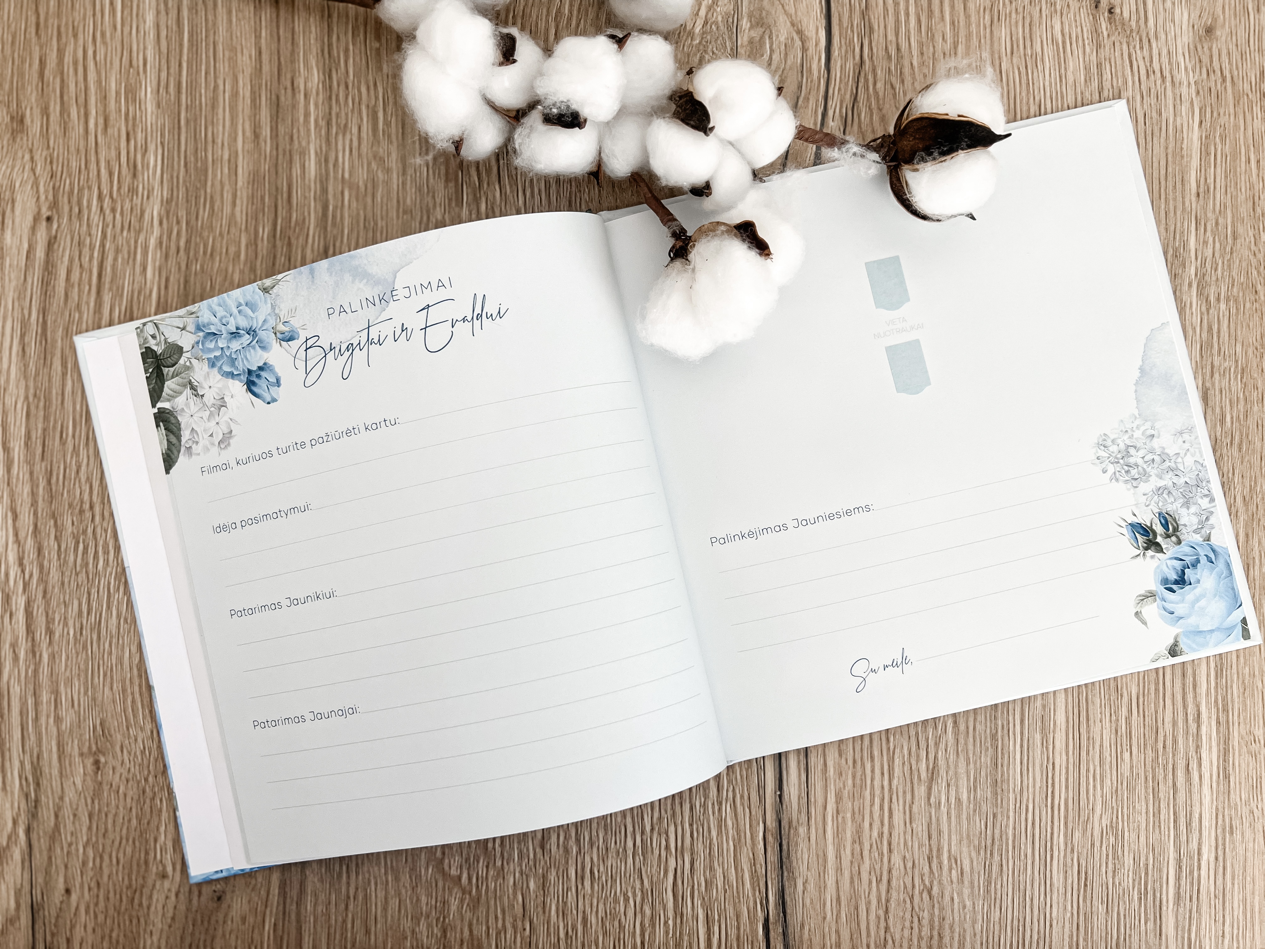 Palinkėjimų knyga "BLUE" | 20x20cm