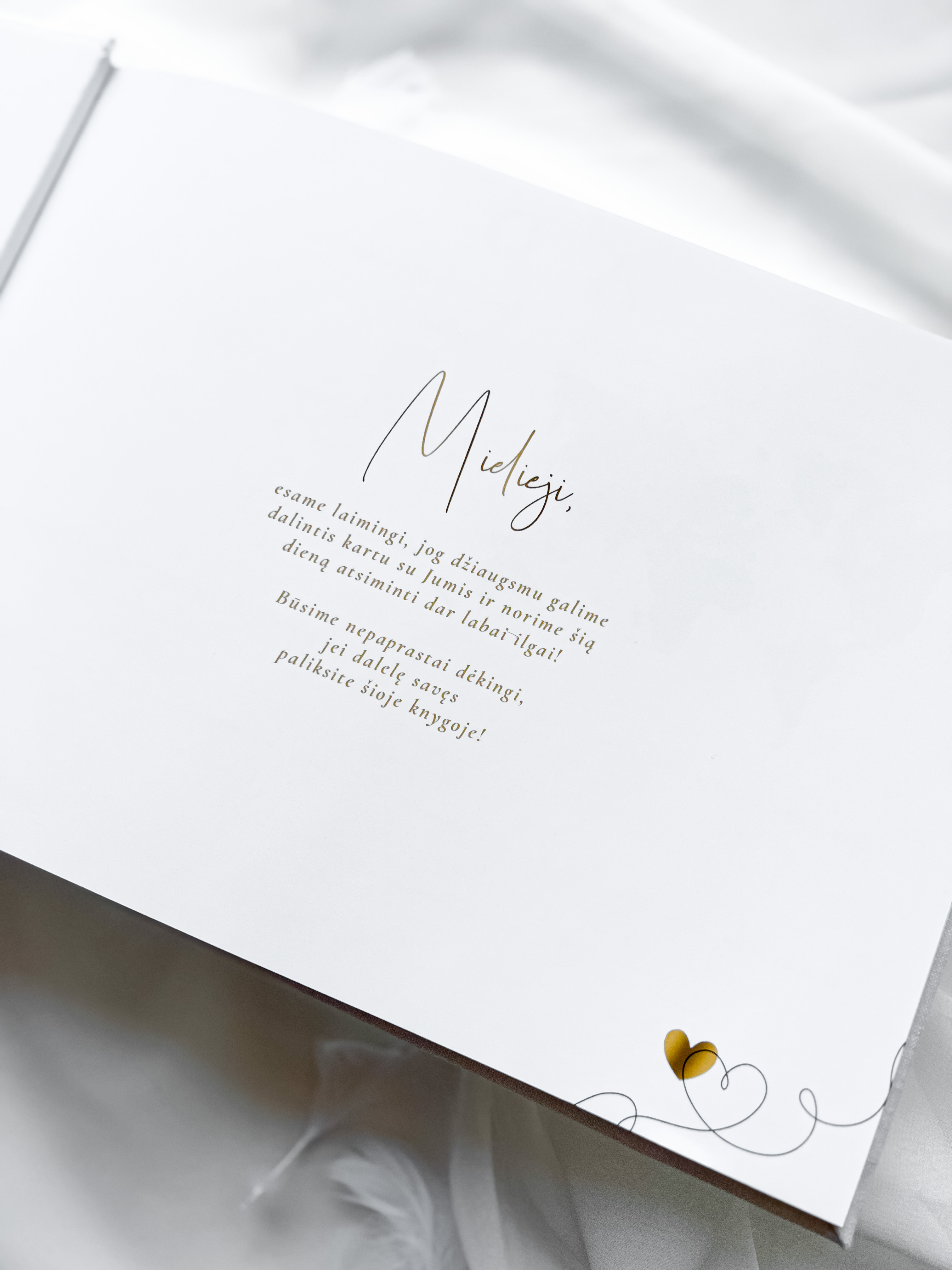 Palinkėjimų knyga "GOLD HEART" | 28x20cm