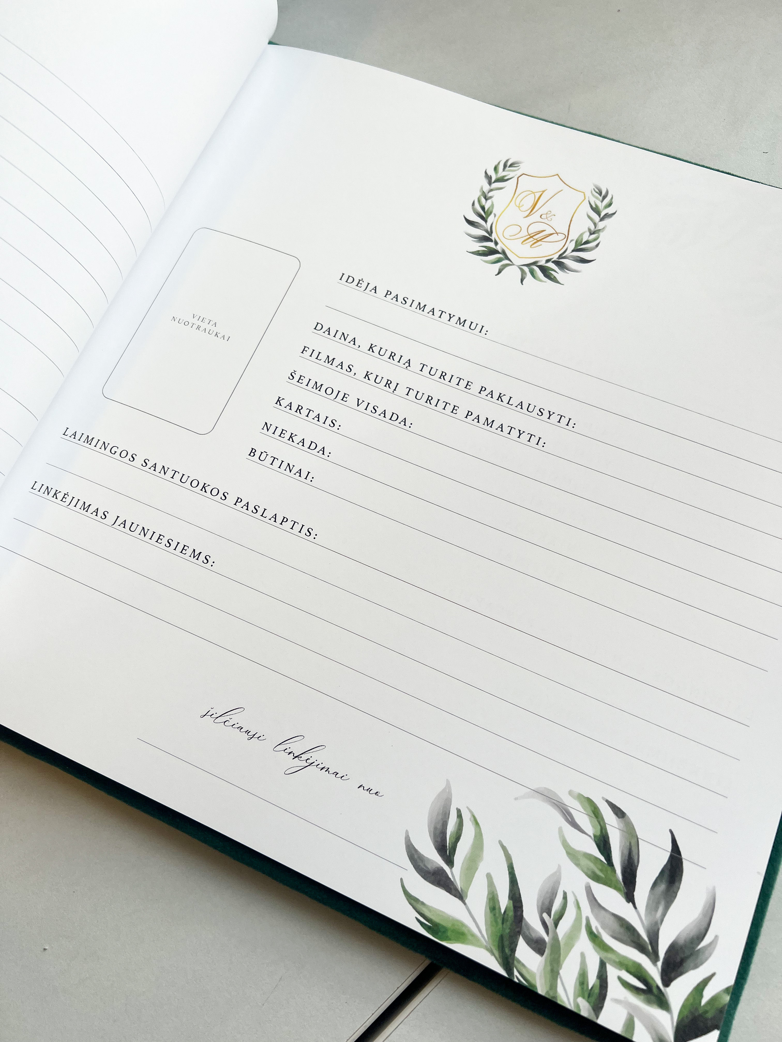 Palinkėjimų knyga "LAPELIAI" | 28x28cm