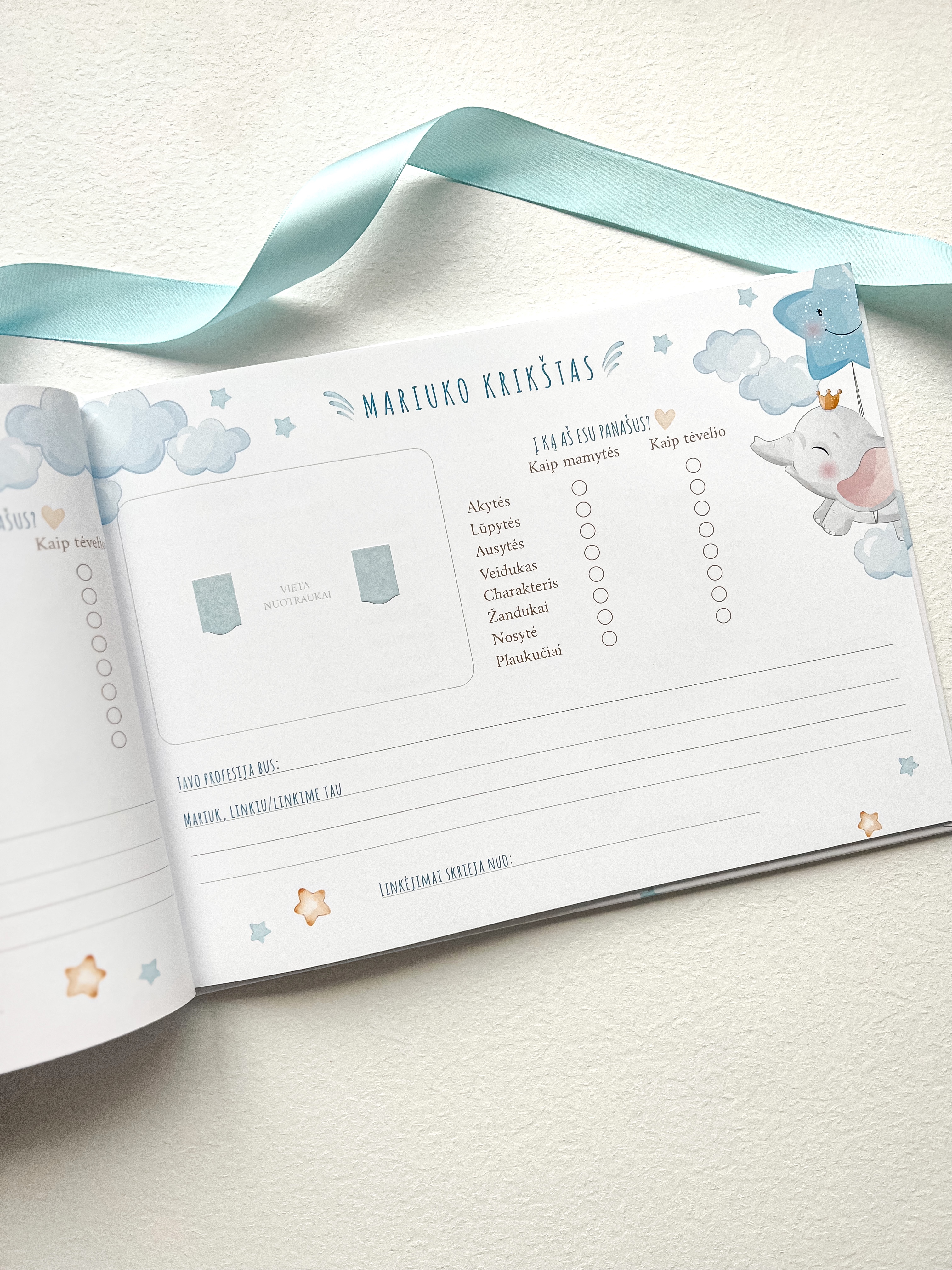 Palinkėjimų knyga "MĖLYNI DRAMBLIUKAI" | 28x20cm