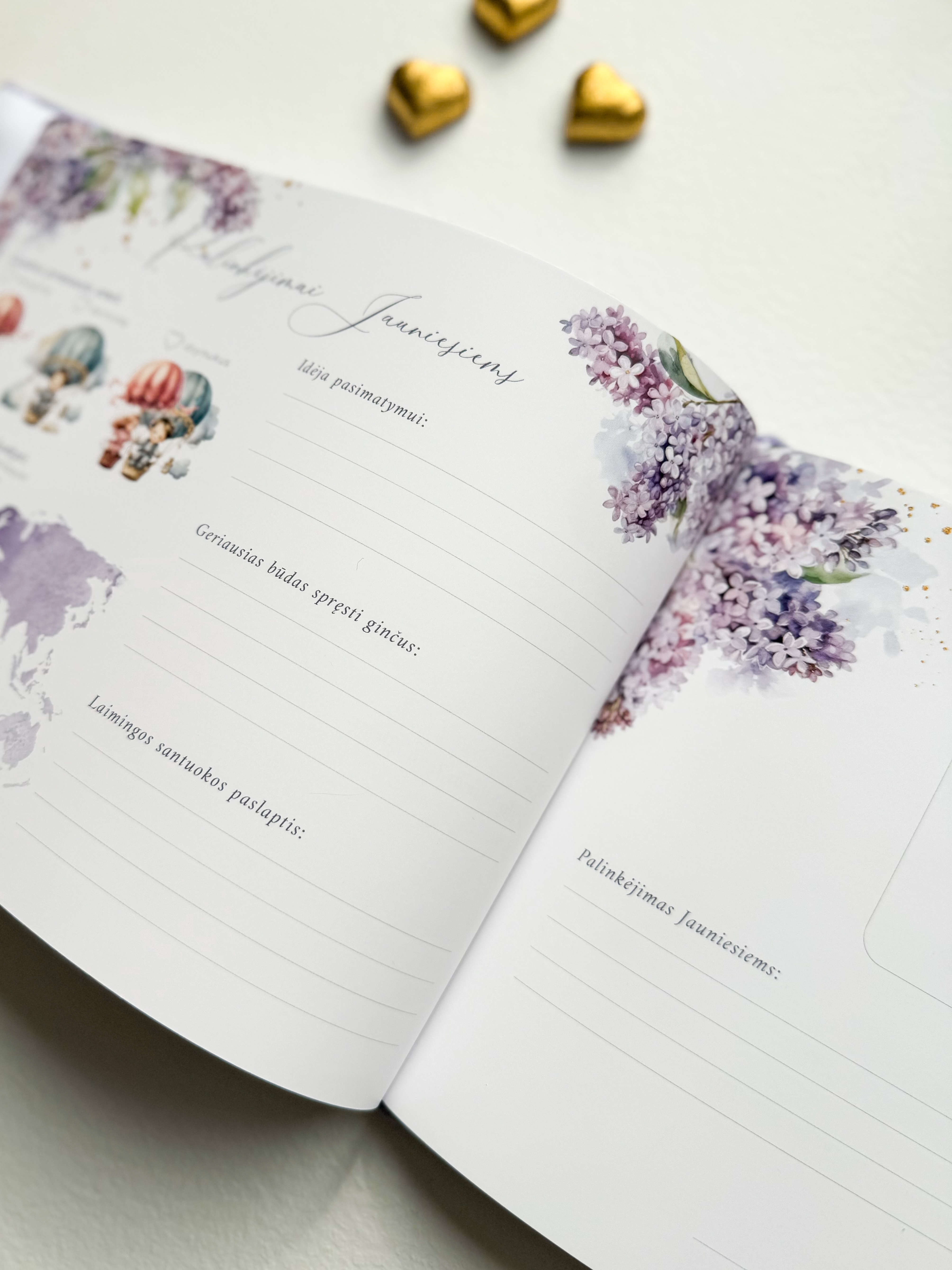 Palinkėjimų knyga "LILAC" | 28x20cm