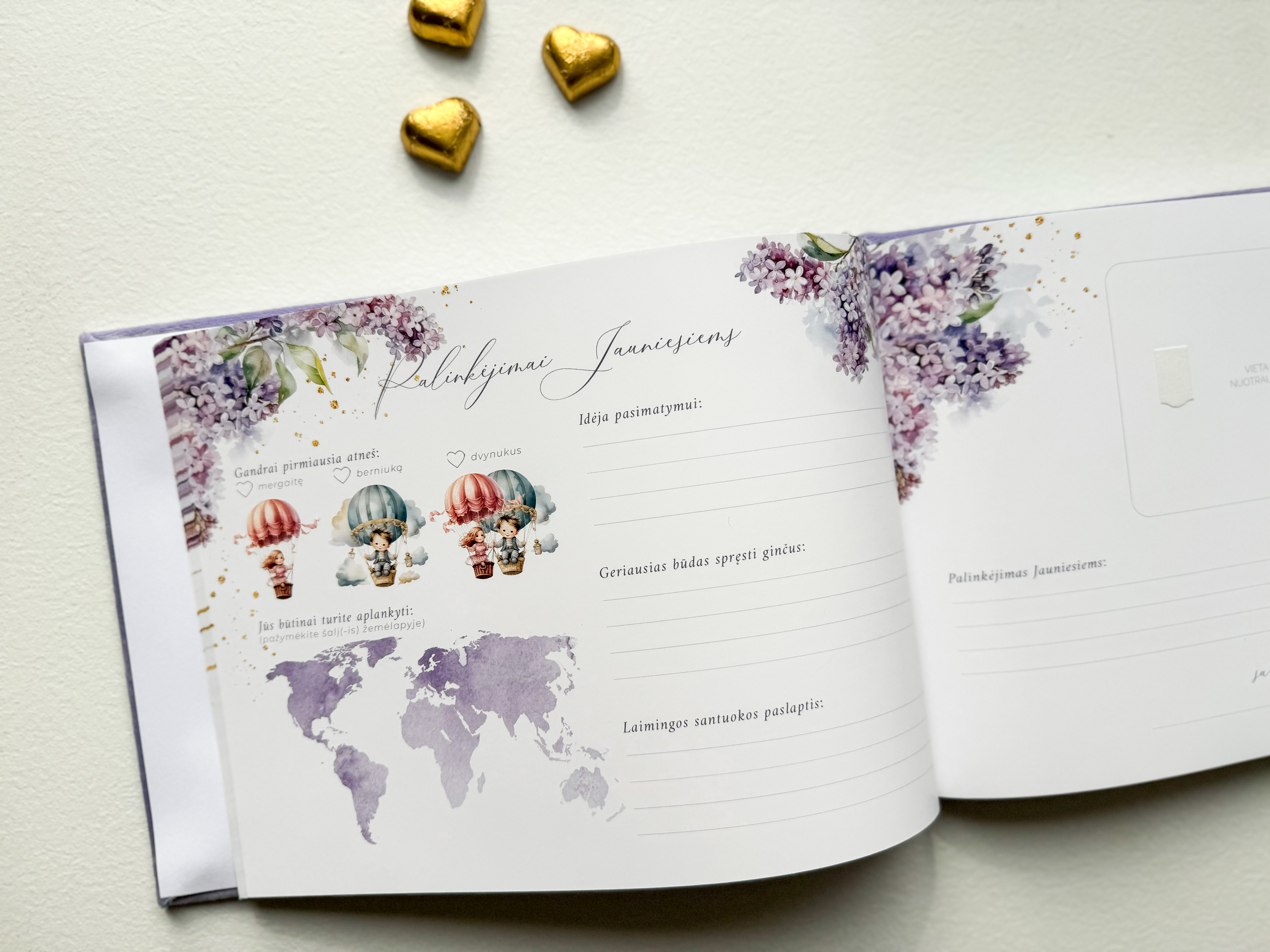 Palinkėjimų knyga "LILAC" | 28x20cm