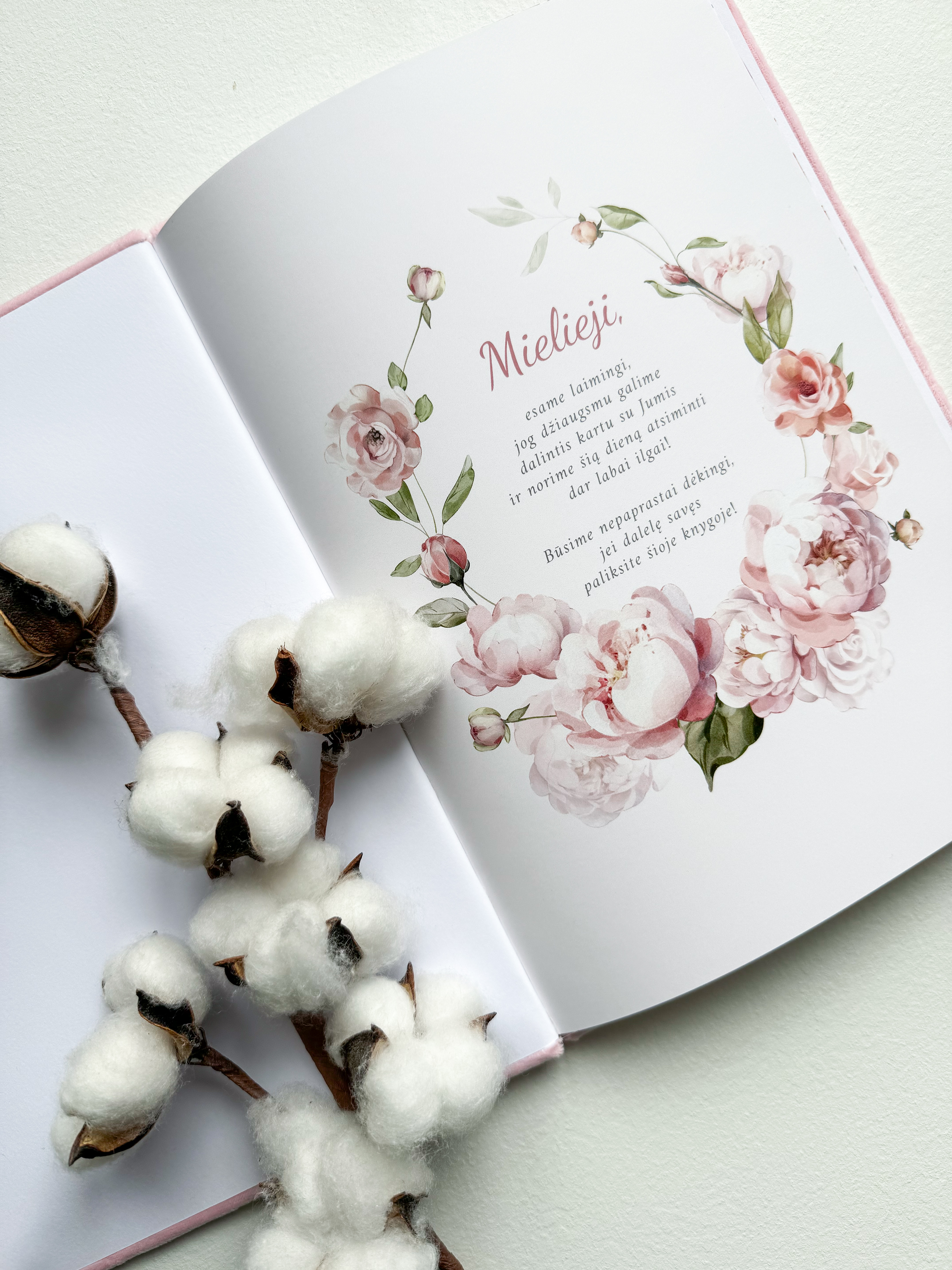 Palinkėjimų knyga "PEONY" | 20x28cm