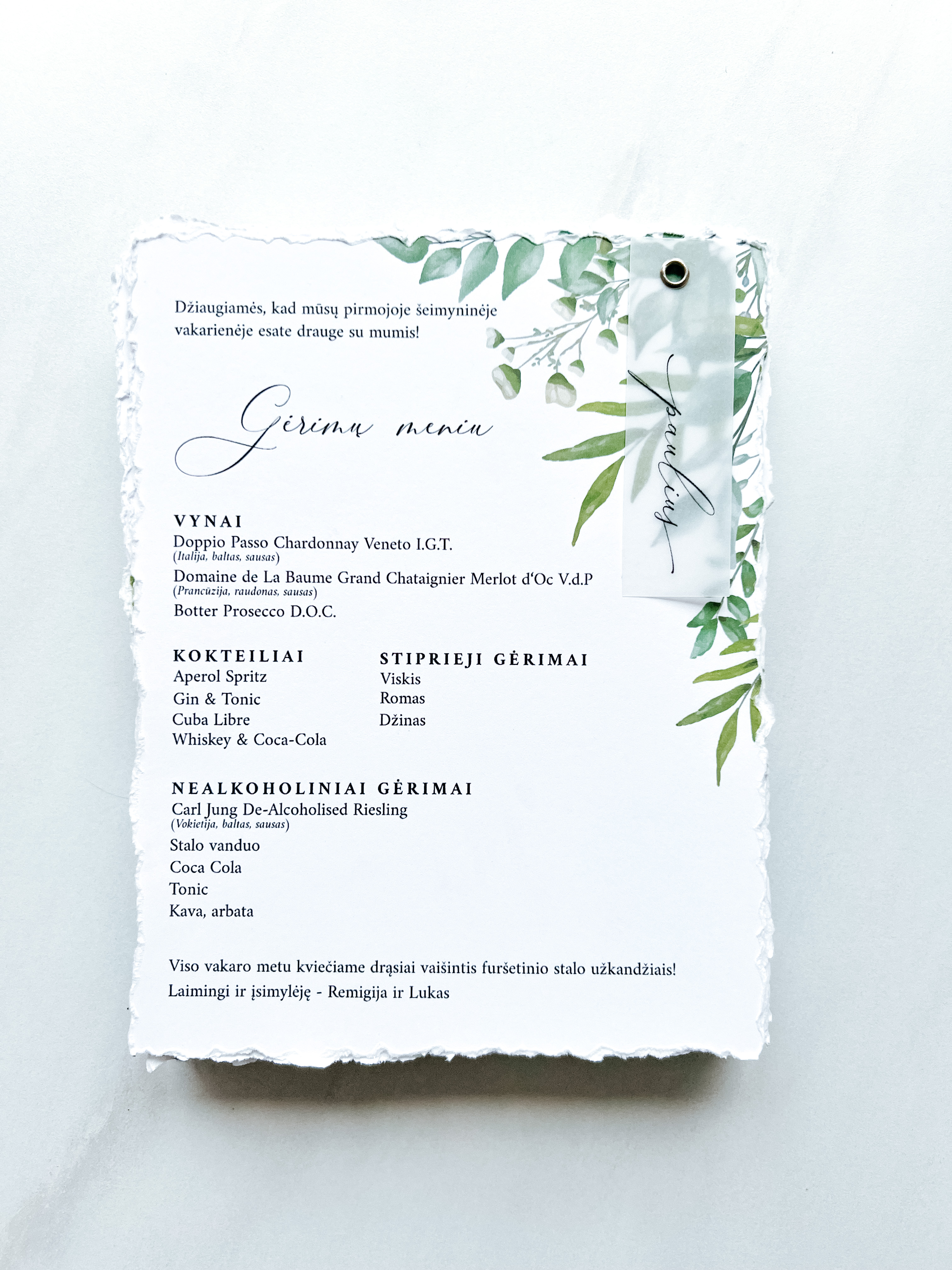 Stalo kortelės "JUNGLE"