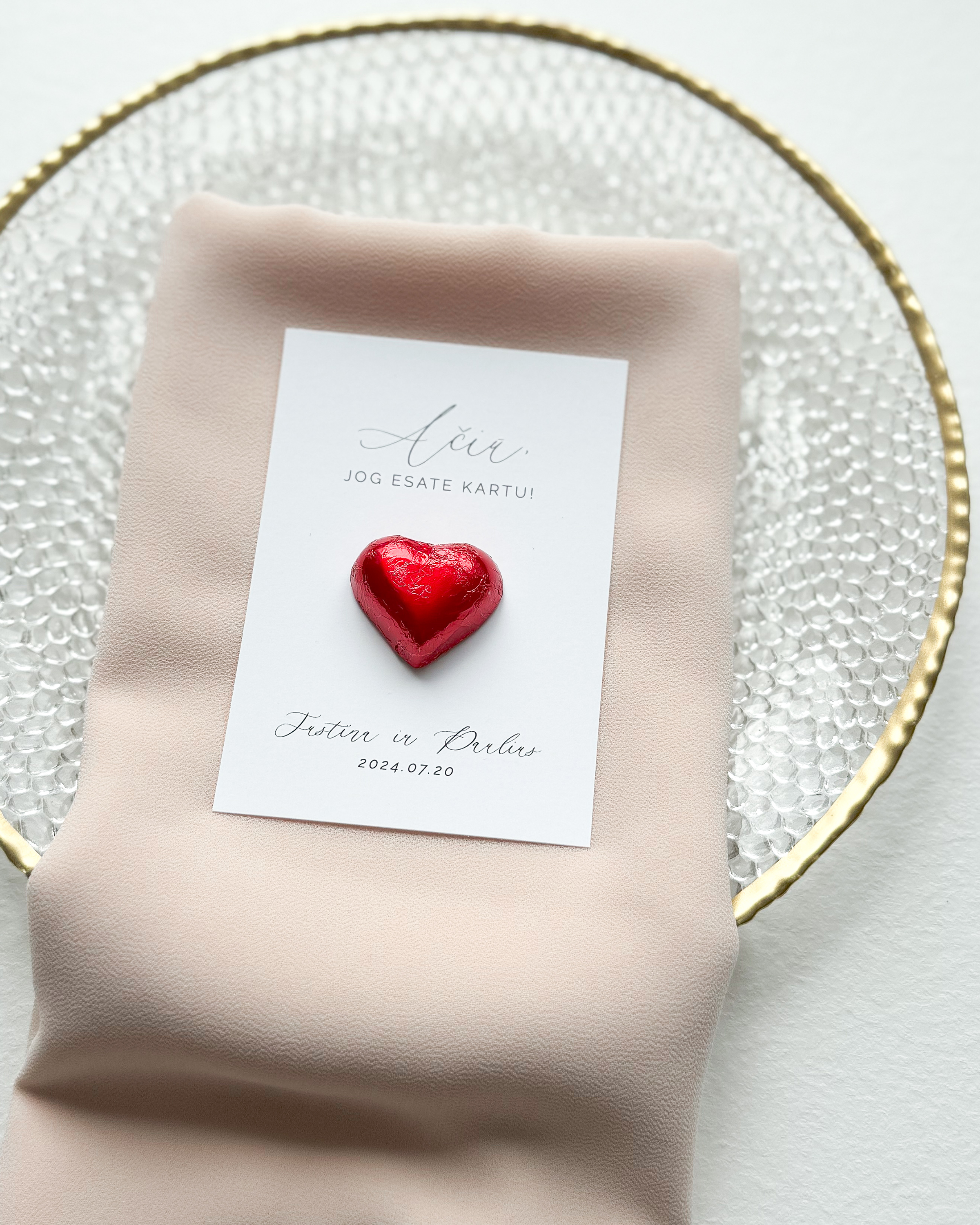 Kortelė su šokoladuku "AČIŪ"