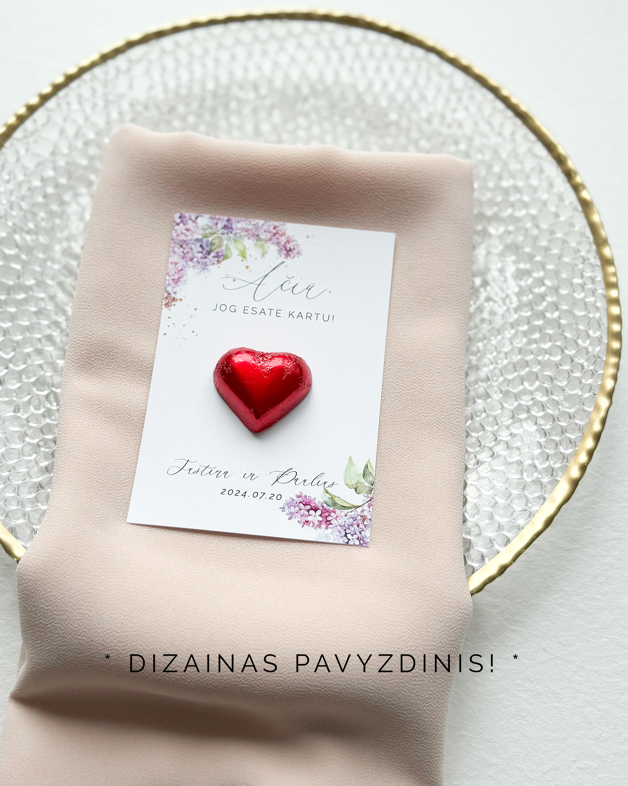 Kortelė su šokoladuku "AČIŪ"