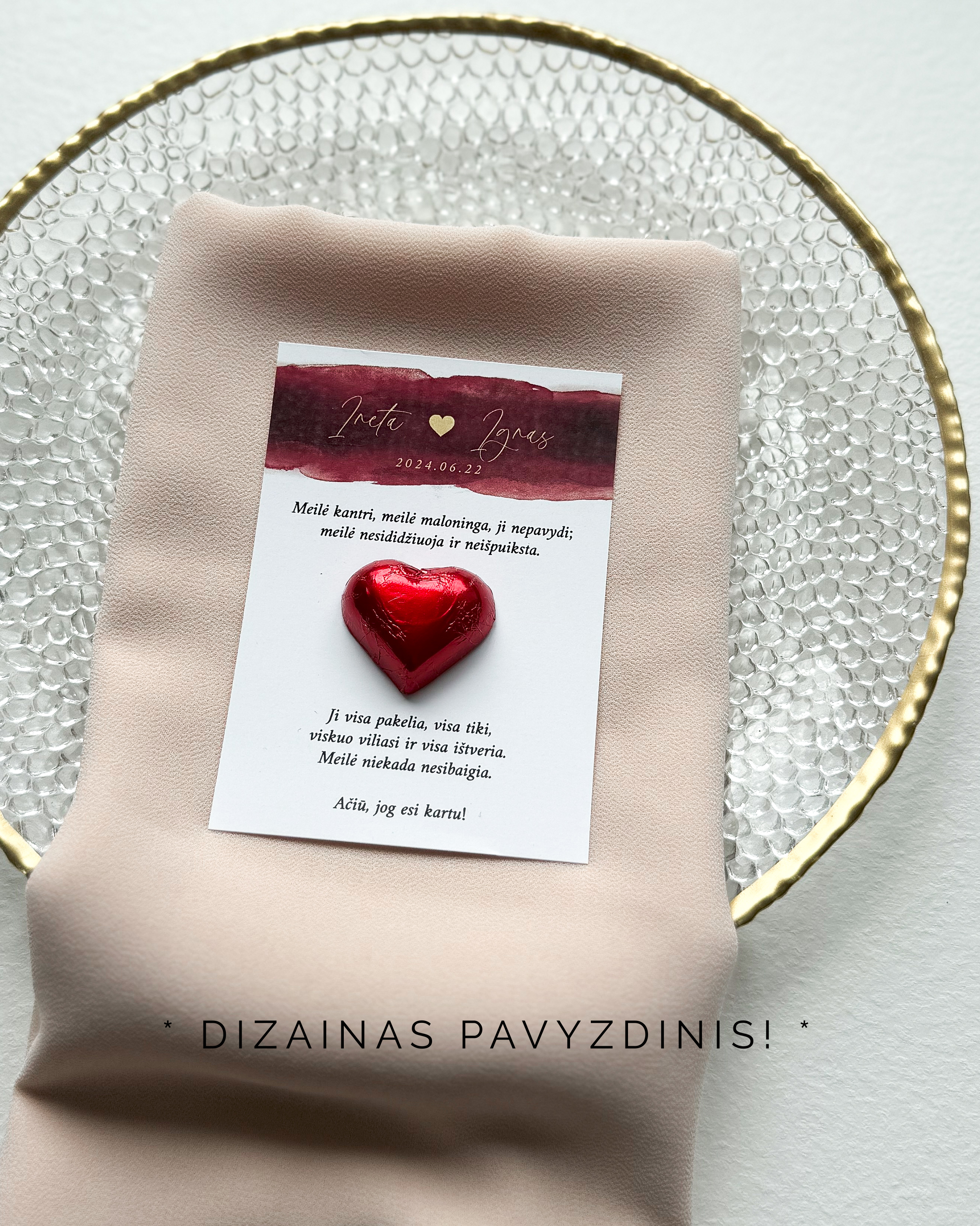 Kortelė su šokoladuku "HIMNAS MEILEI"