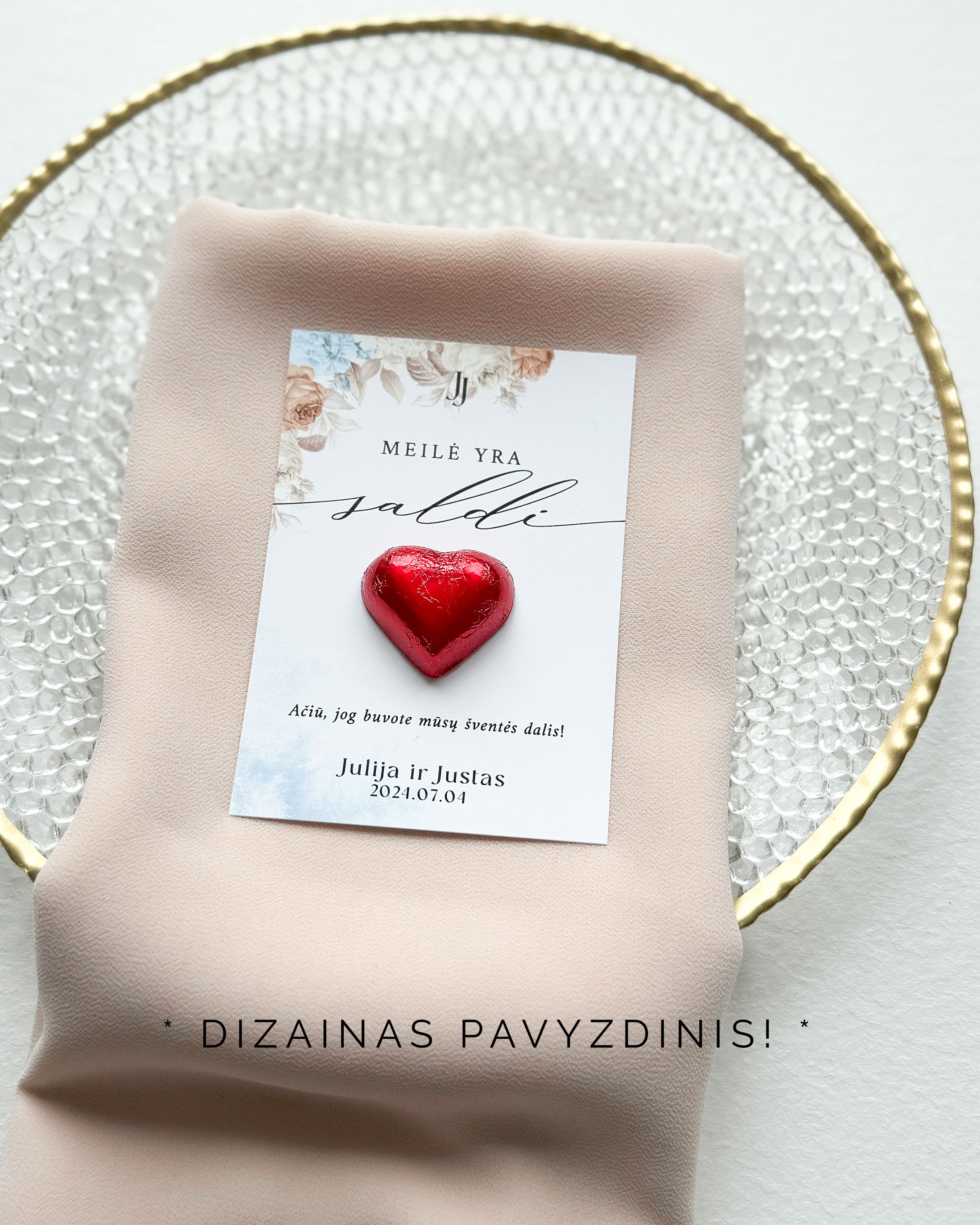 Kortelė su šokoladuku "MEILĖ SALDI"