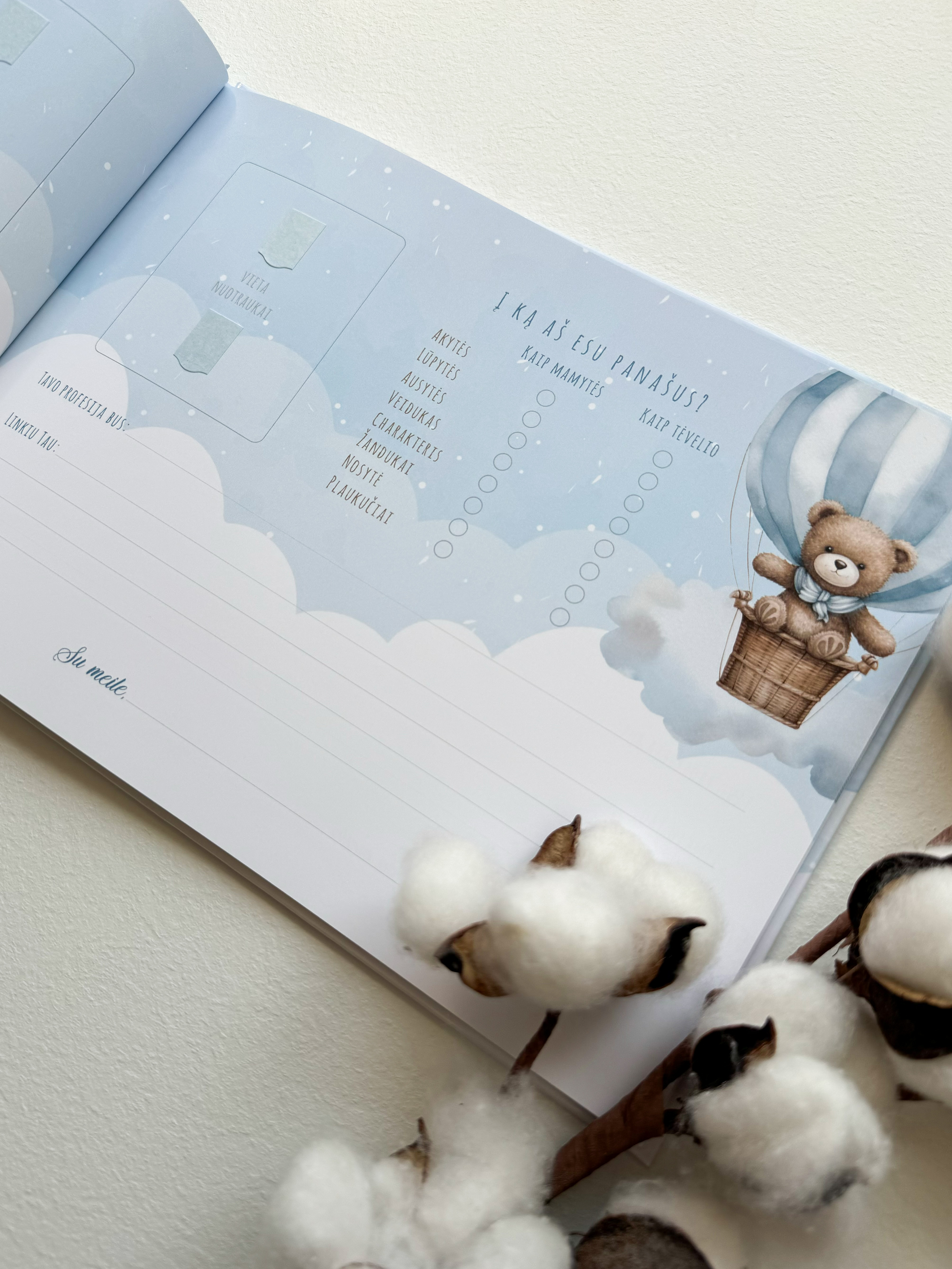 Palinkėjimų knyga "MĖLYNI MEŠKUČIAI" | 28x20cm