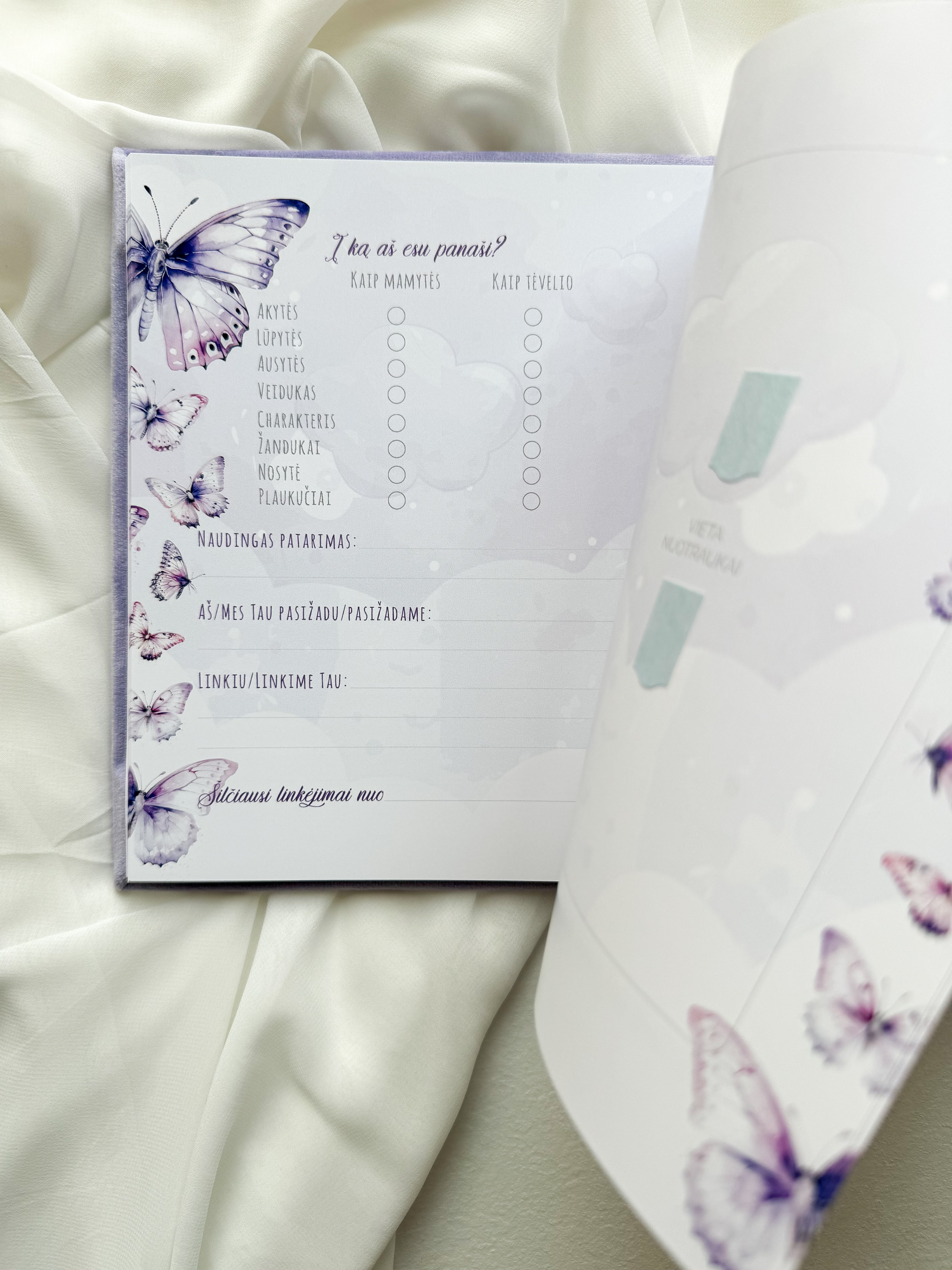 Palinkėjimų knyga "DRUGELIŲ SVAJONĖ" | 28x20cm