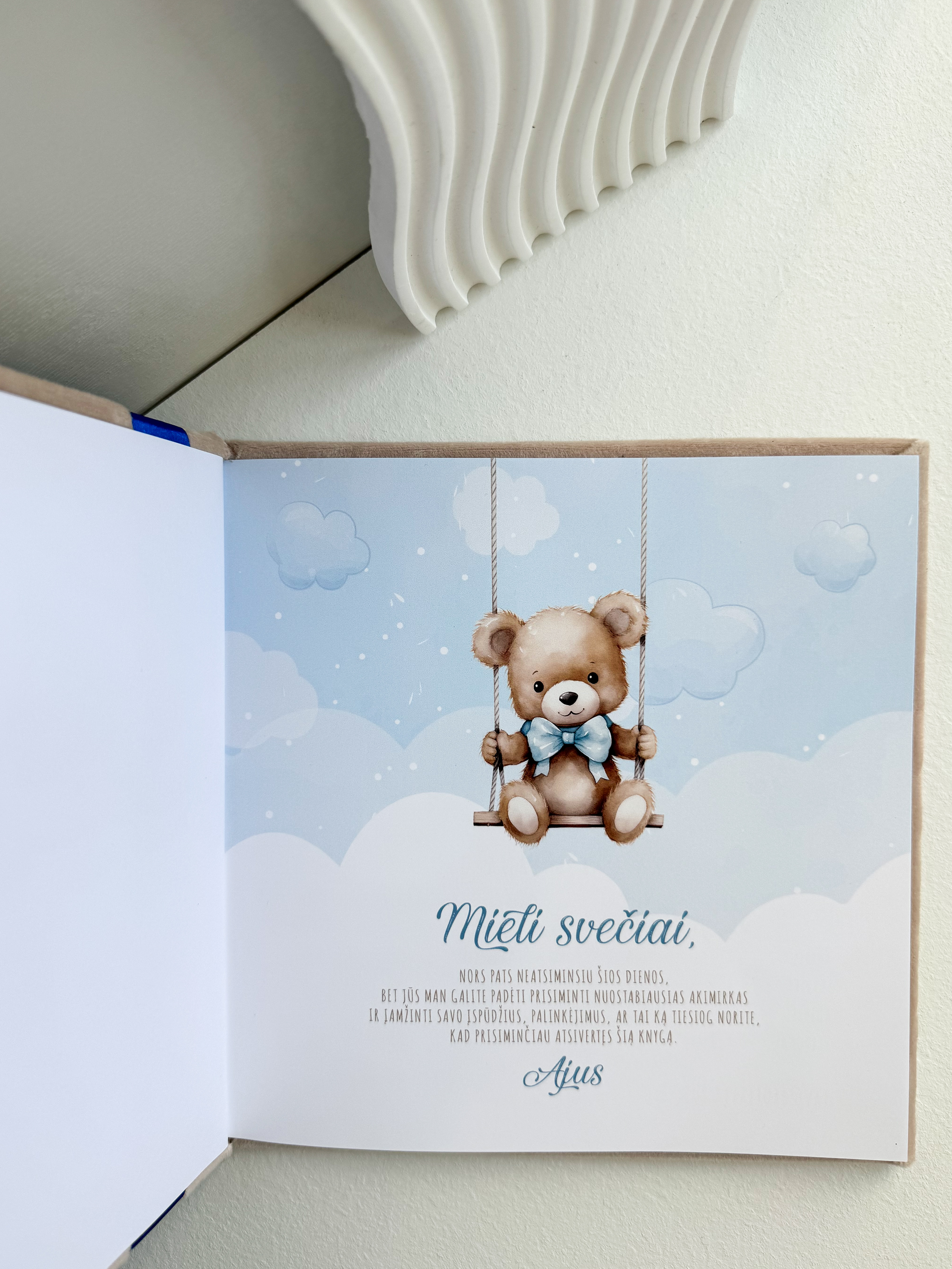 Palinkėjimų knyga "MEŠKUTIS TEDIS" | 20x20cm