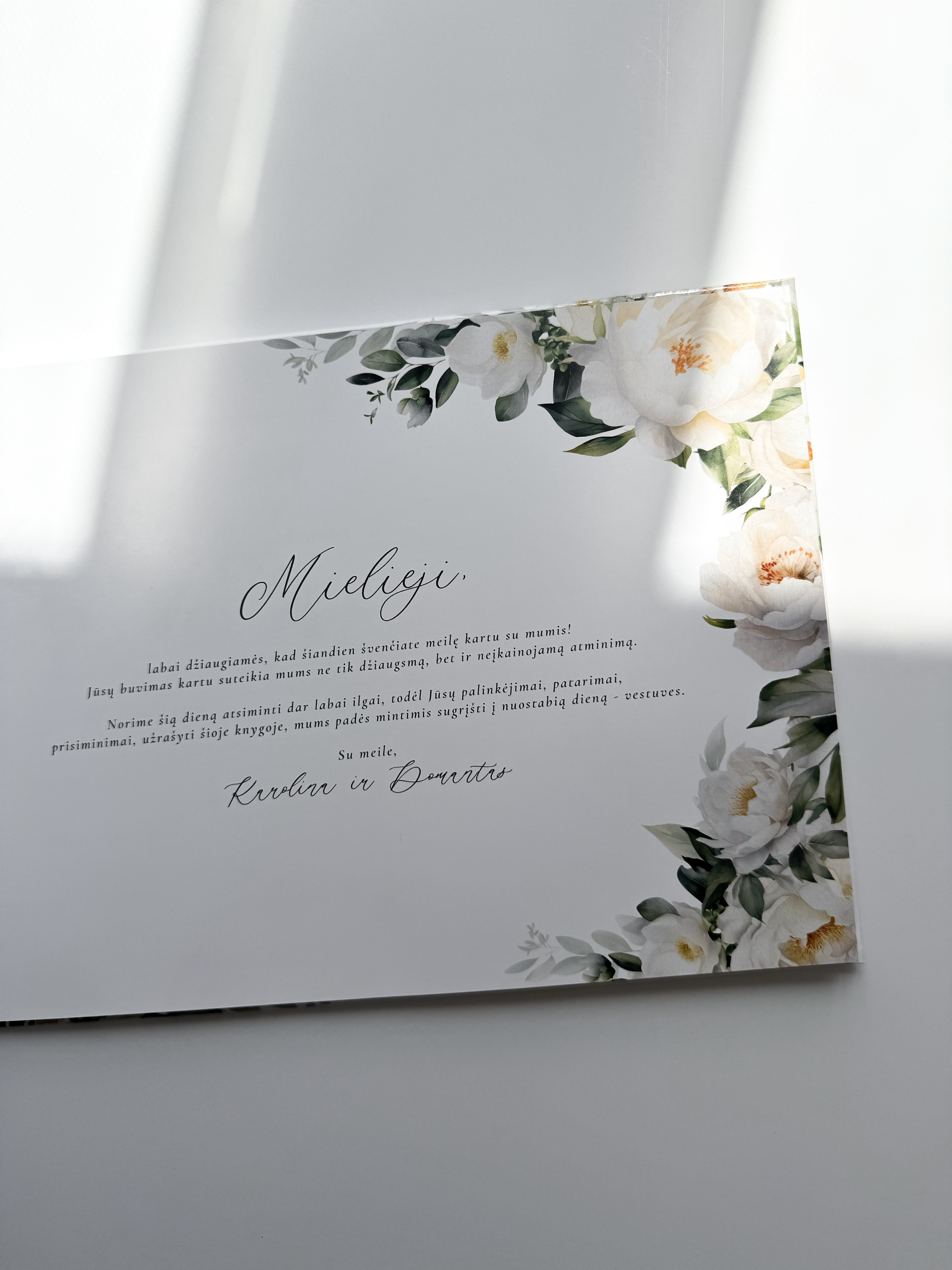 Palinkėjimų knyga "WHITE PEONY" | 28x20cm