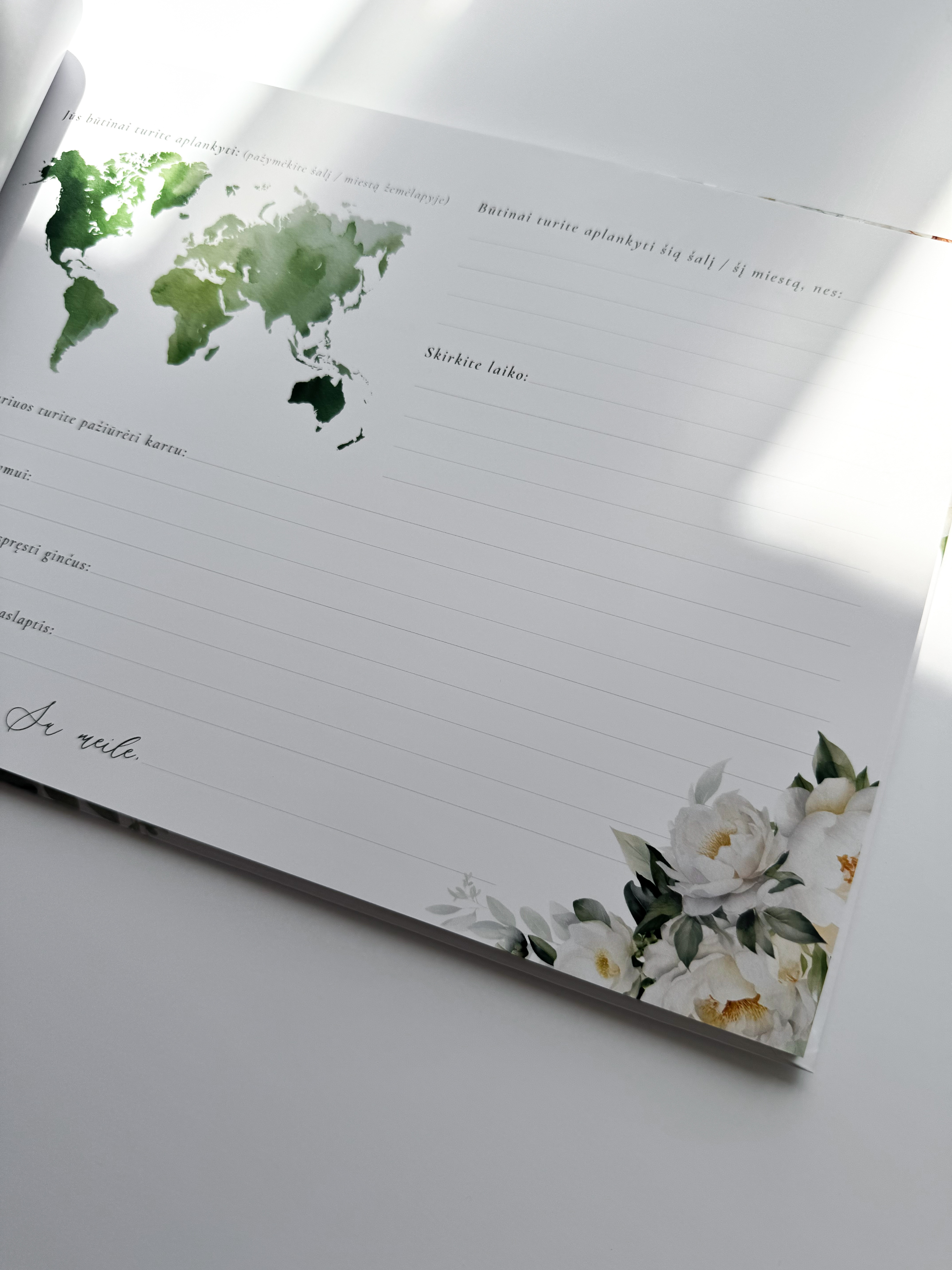 Palinkėjimų knyga "WHITE PEONY" | 28x20cm