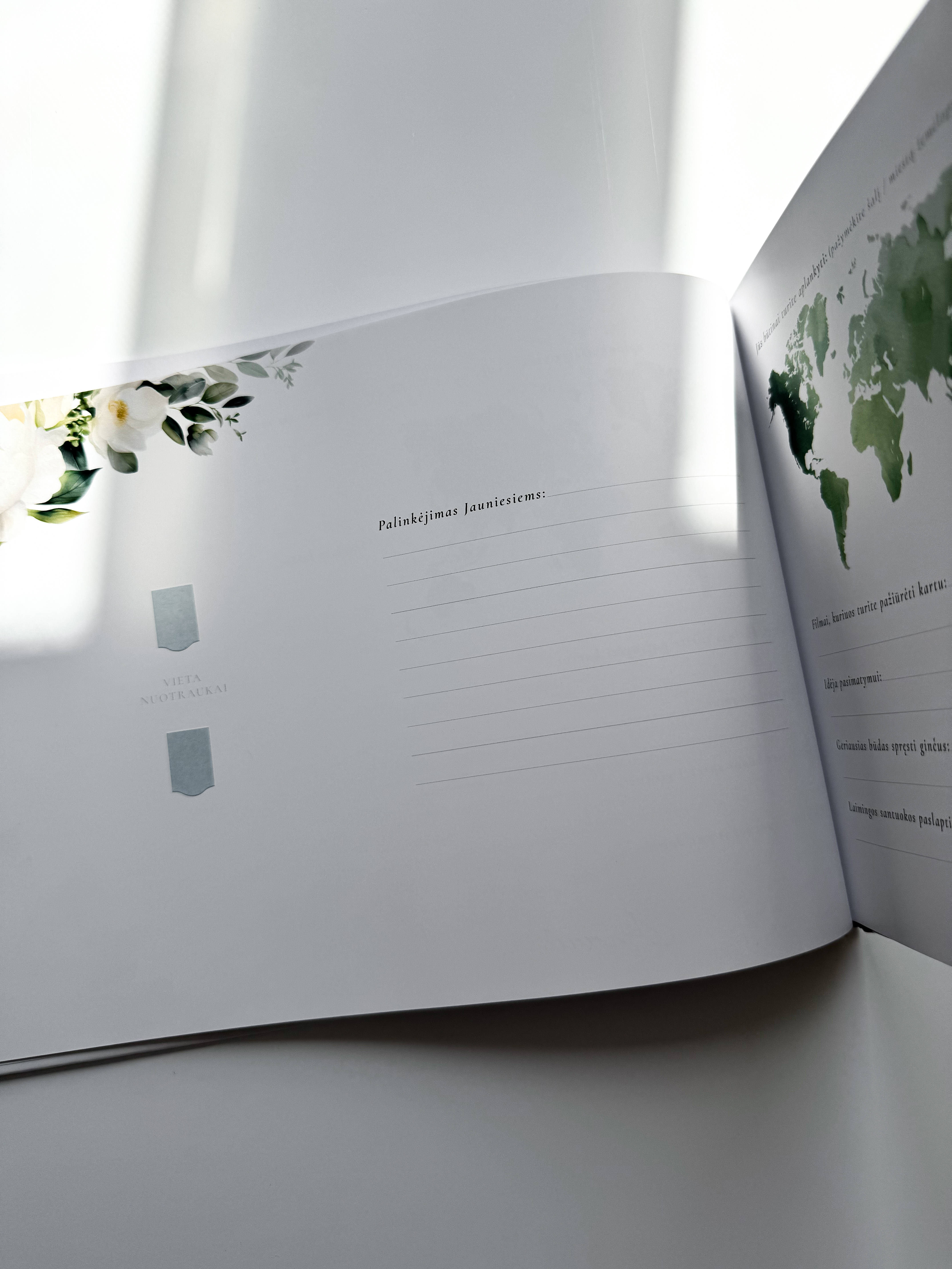 Palinkėjimų knyga "WHITE PEONY" | 28x20cm
