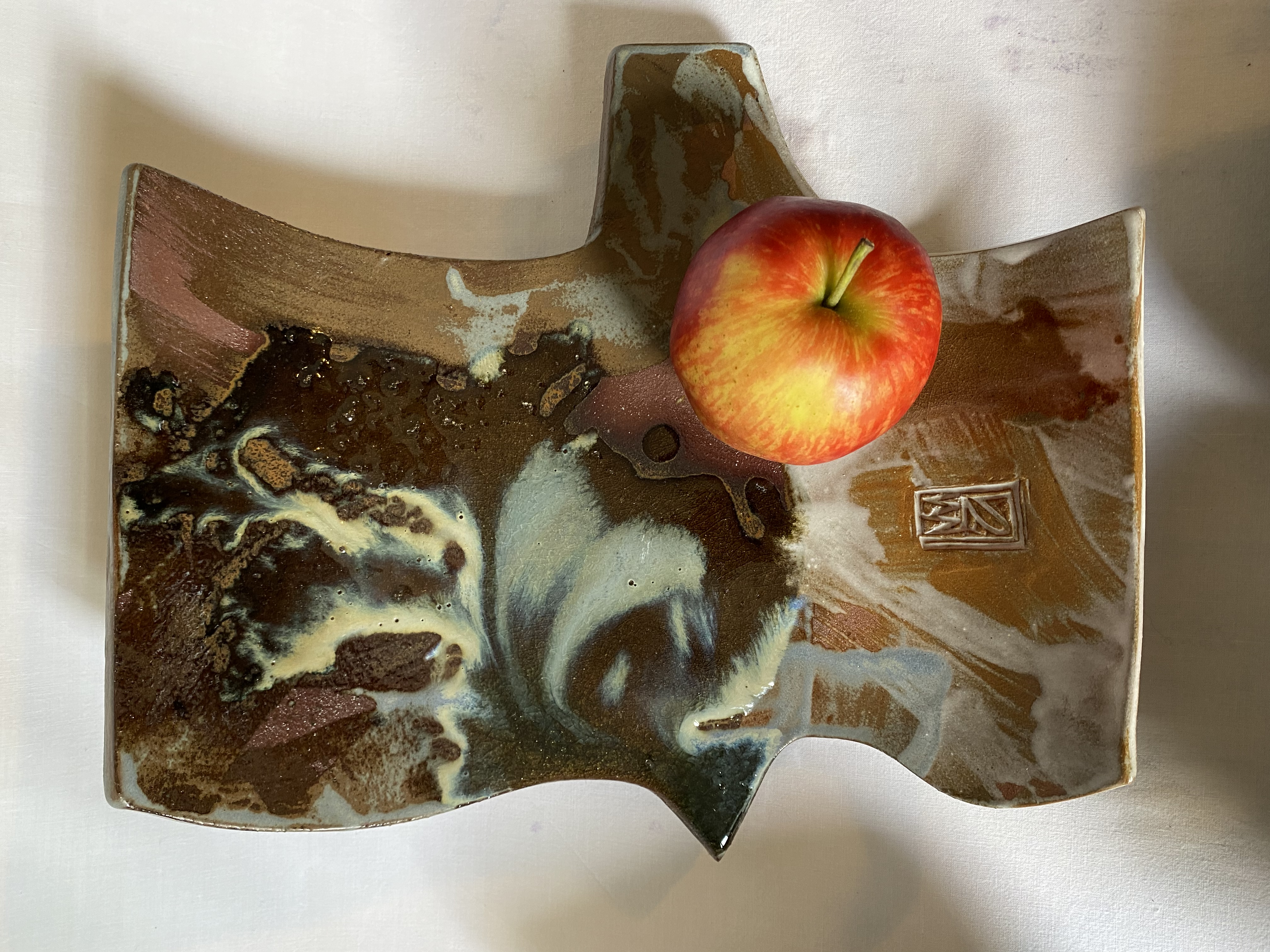 Coupe à fruits en grès émaillé 