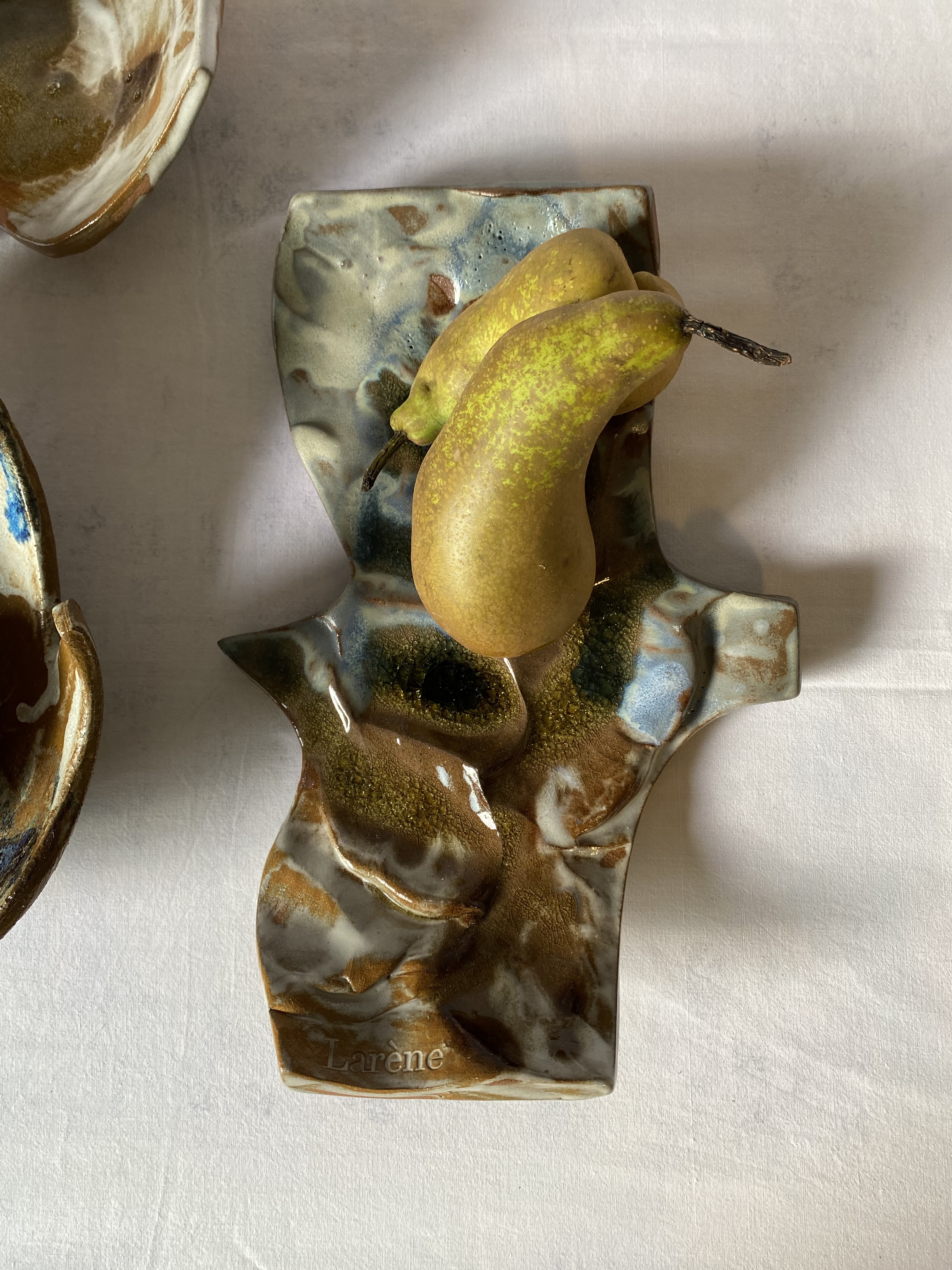 Coupe à fruits en grès émaillé 