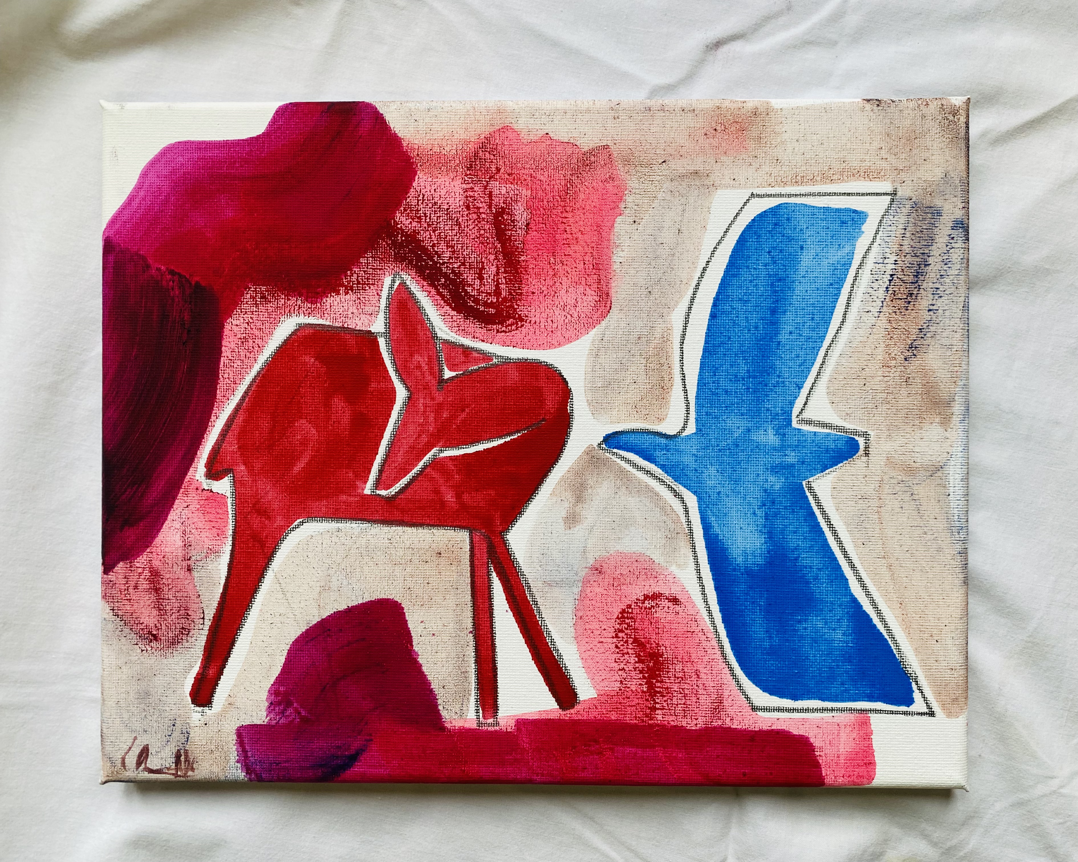 petit tableau peinture à l'huile "mythologie"