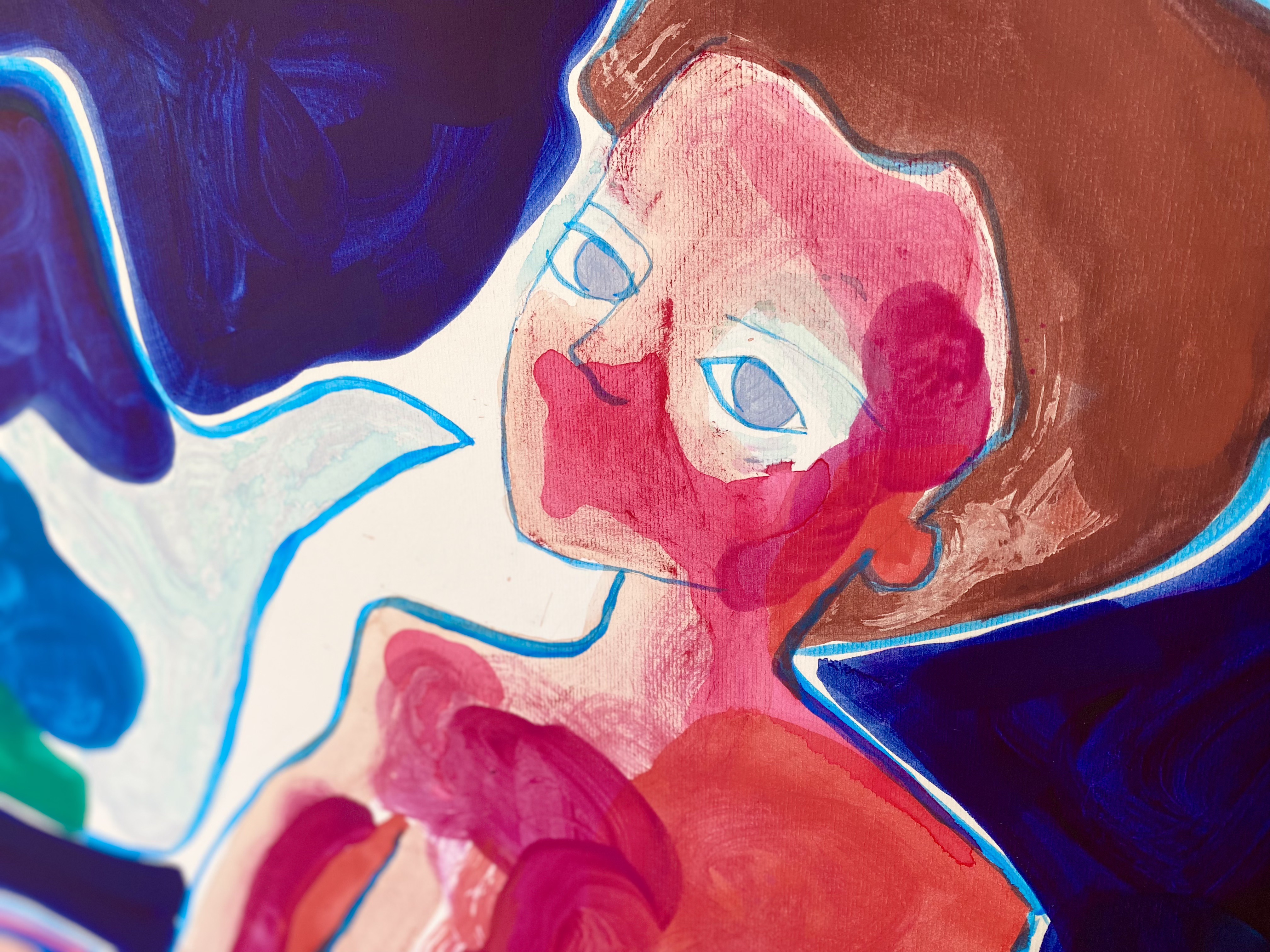 Peinture à l'huile "la belle écorchée"