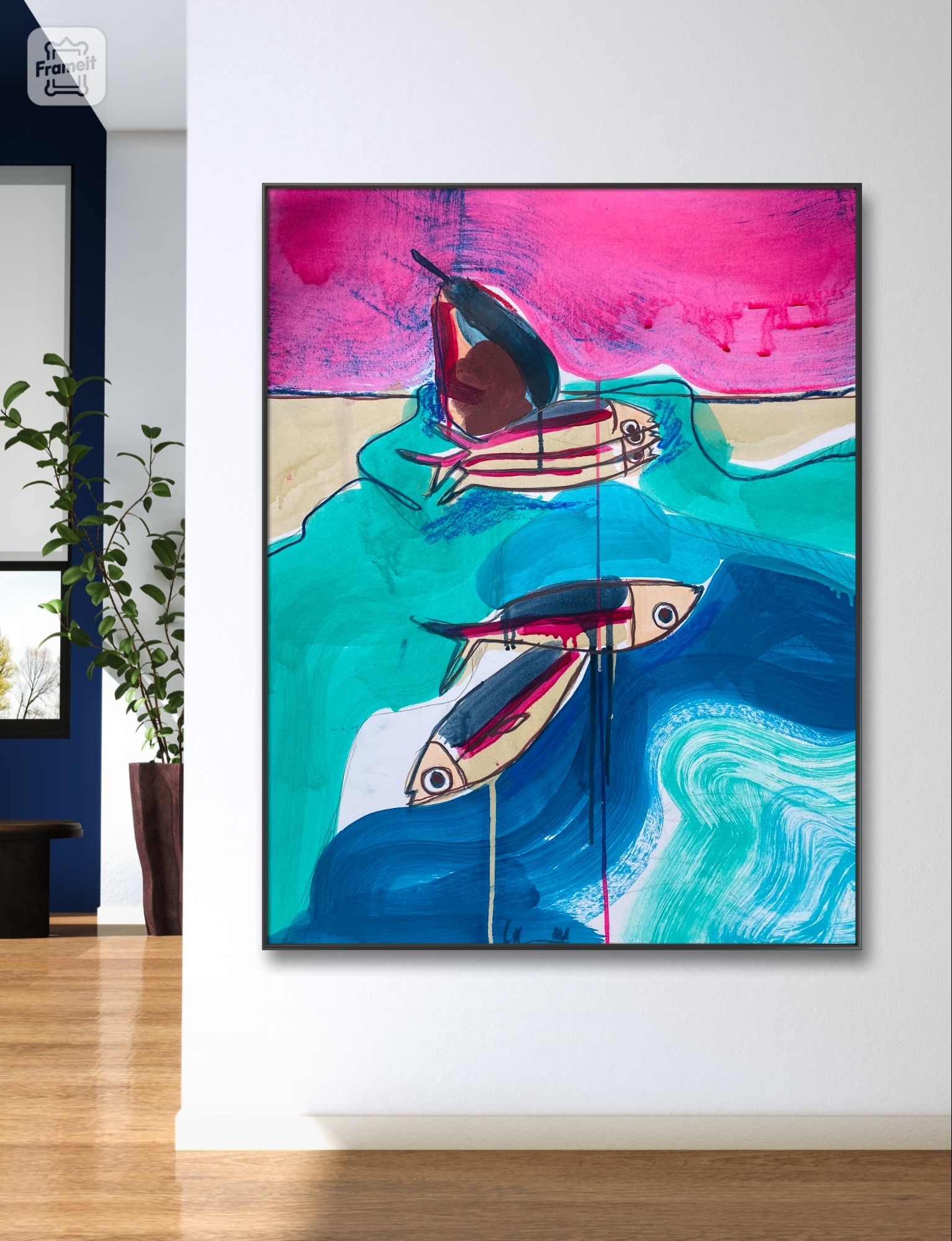 Chinchards peinture à l'huile