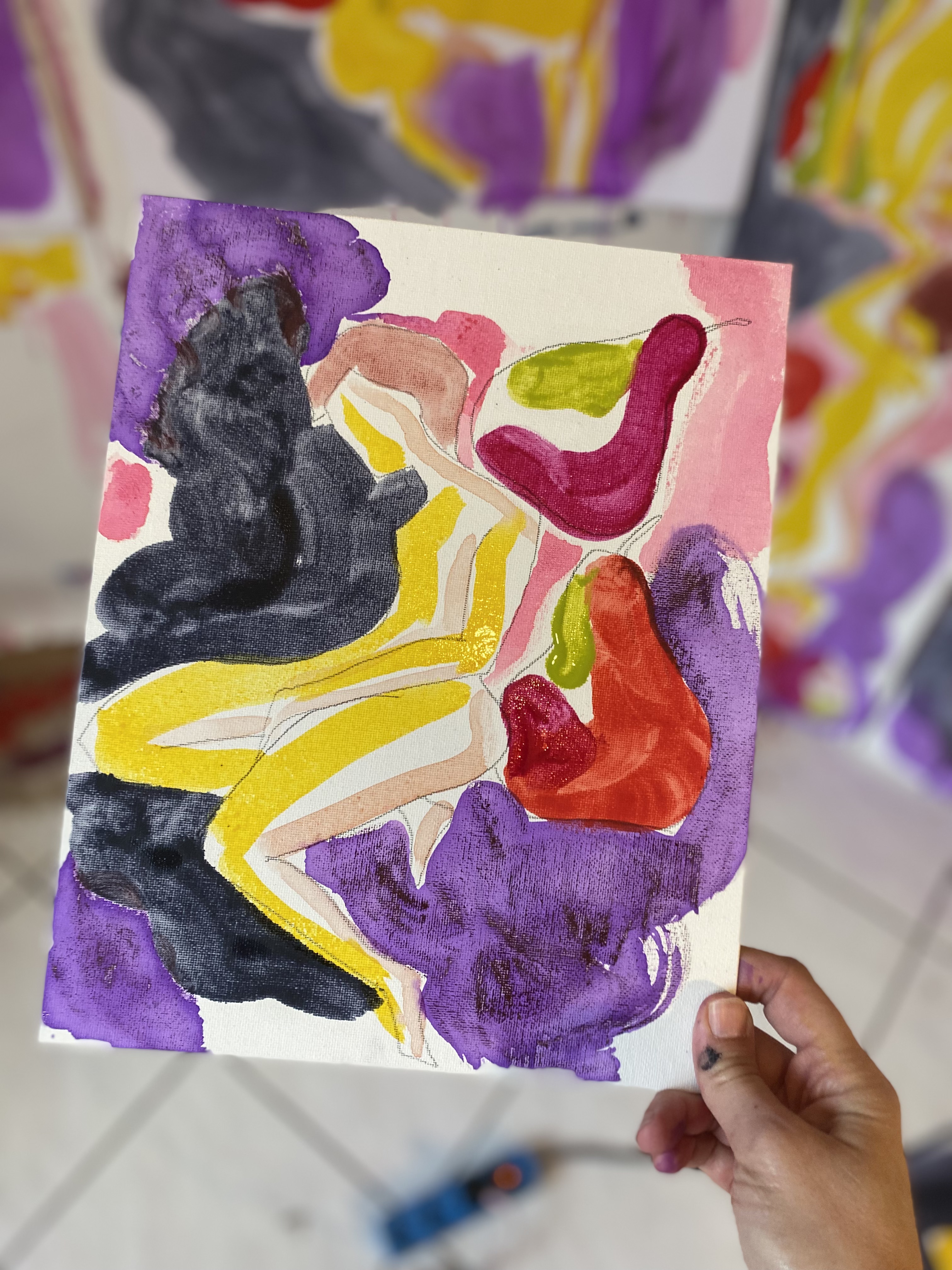 Peintures "Les nus dorés"