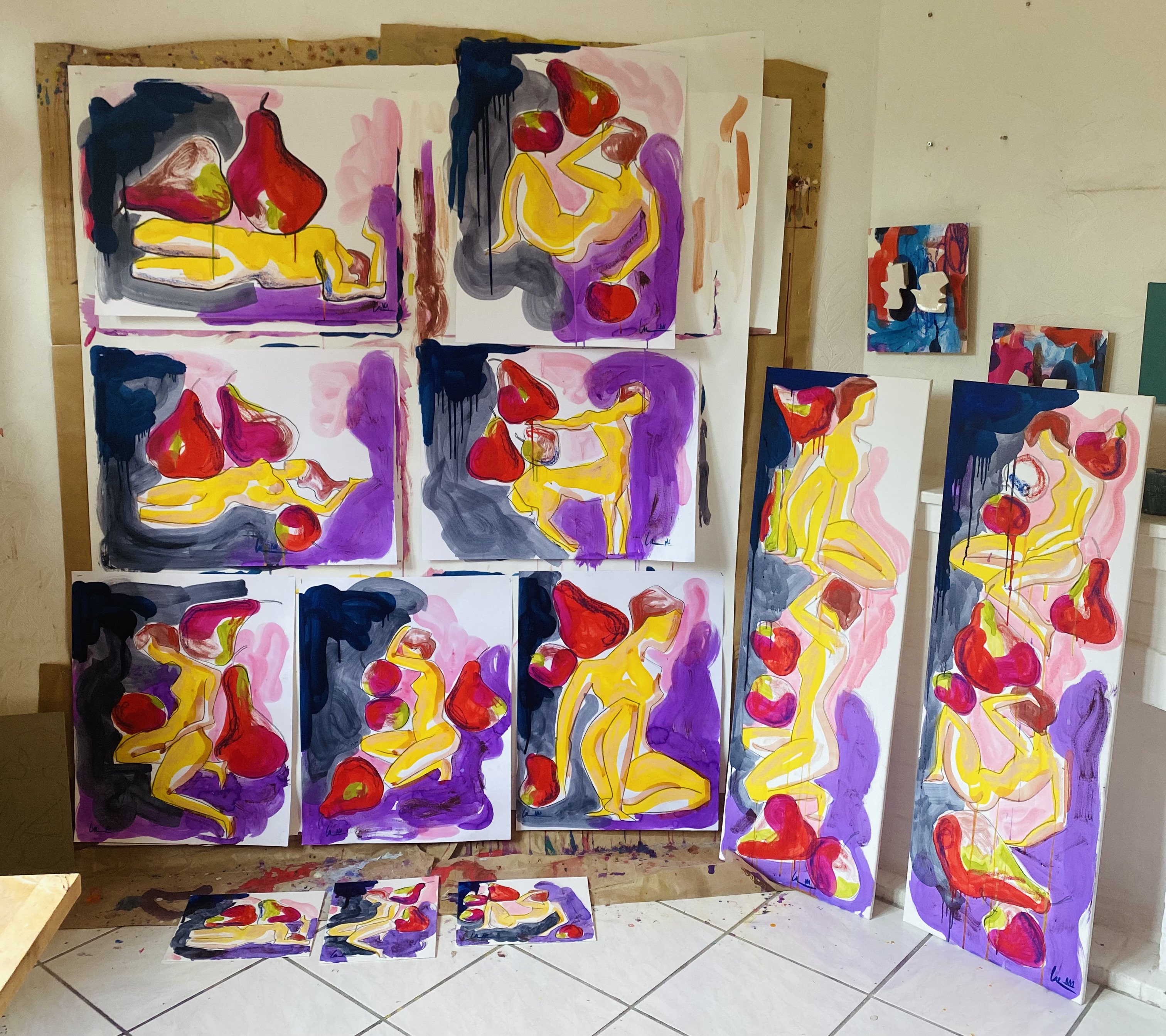 Peintures "Les nus dorés"