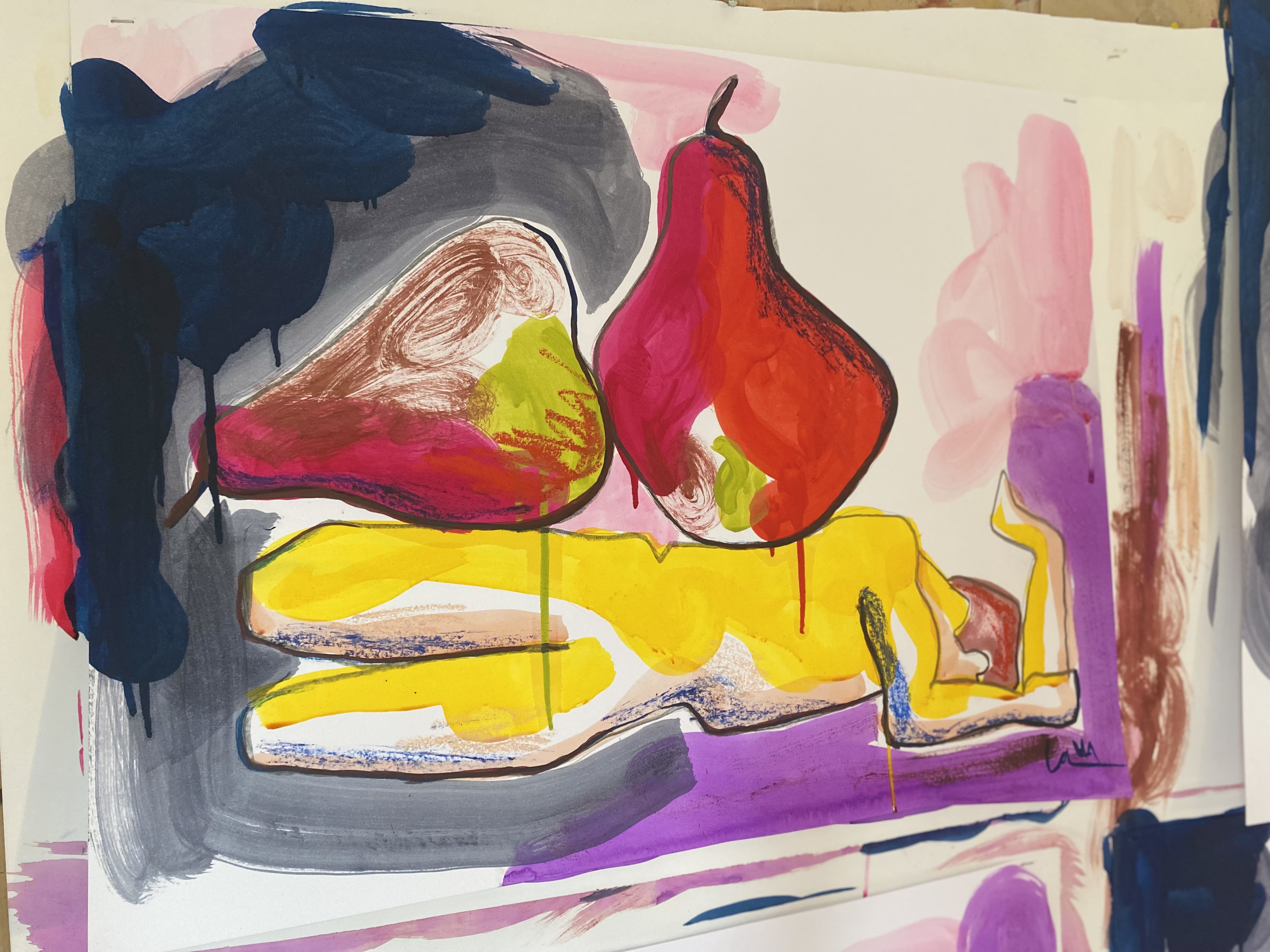 Peintures "Les nus dorés"