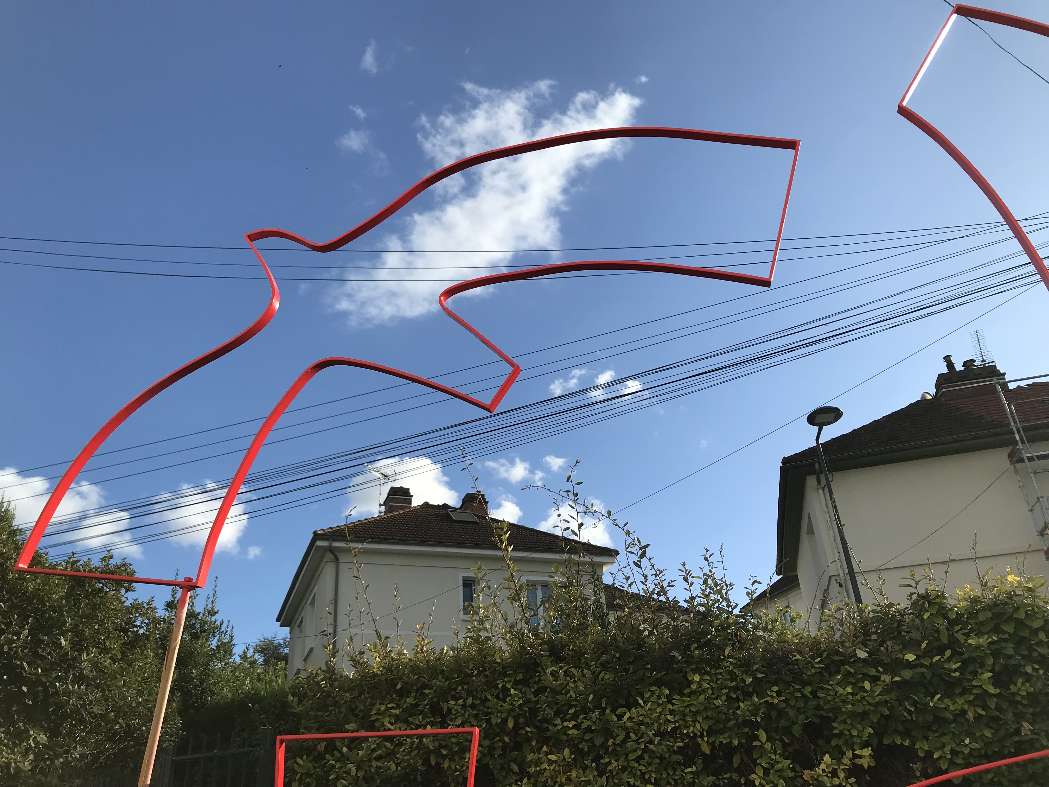 sculpture en Acier coloris Rouge: Océano nox