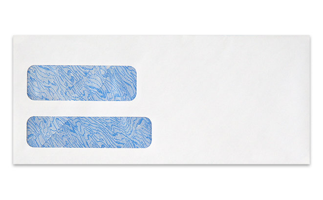 #10 Double Window Envelopes with Regular Gum with Blue Tint, 24lb. White