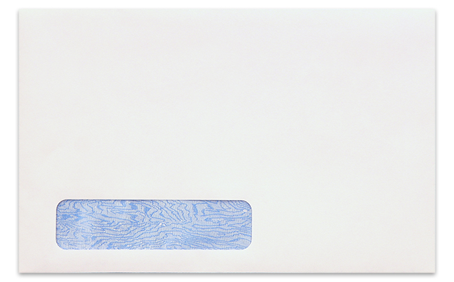 6 x 9 1/2 Window Booklet Envelopes with Regular Gum with Blue Tint, 24lb. Bright White Paper