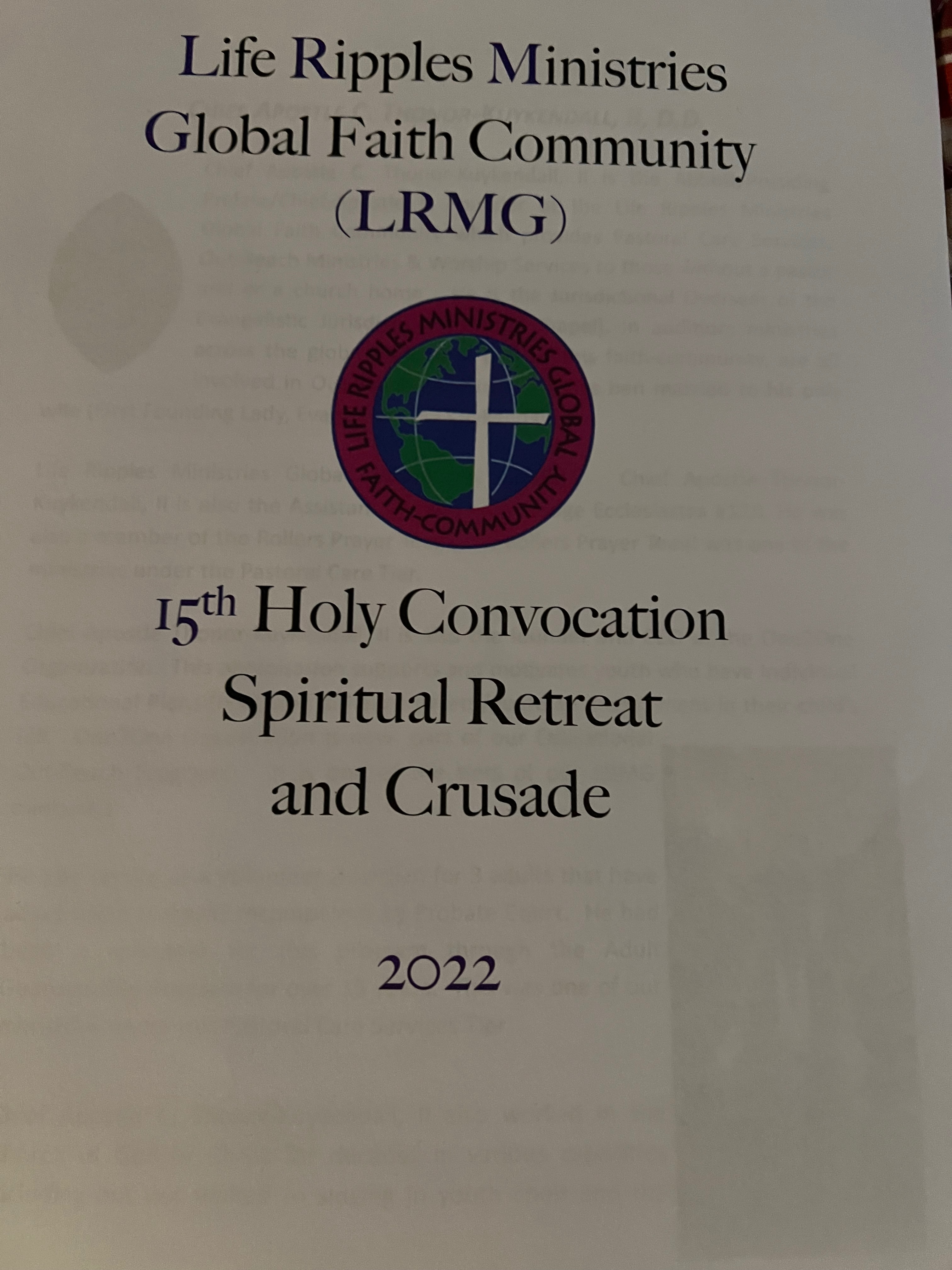 15th Annual Holy Convocation/Spiritual Retreat Book 2022