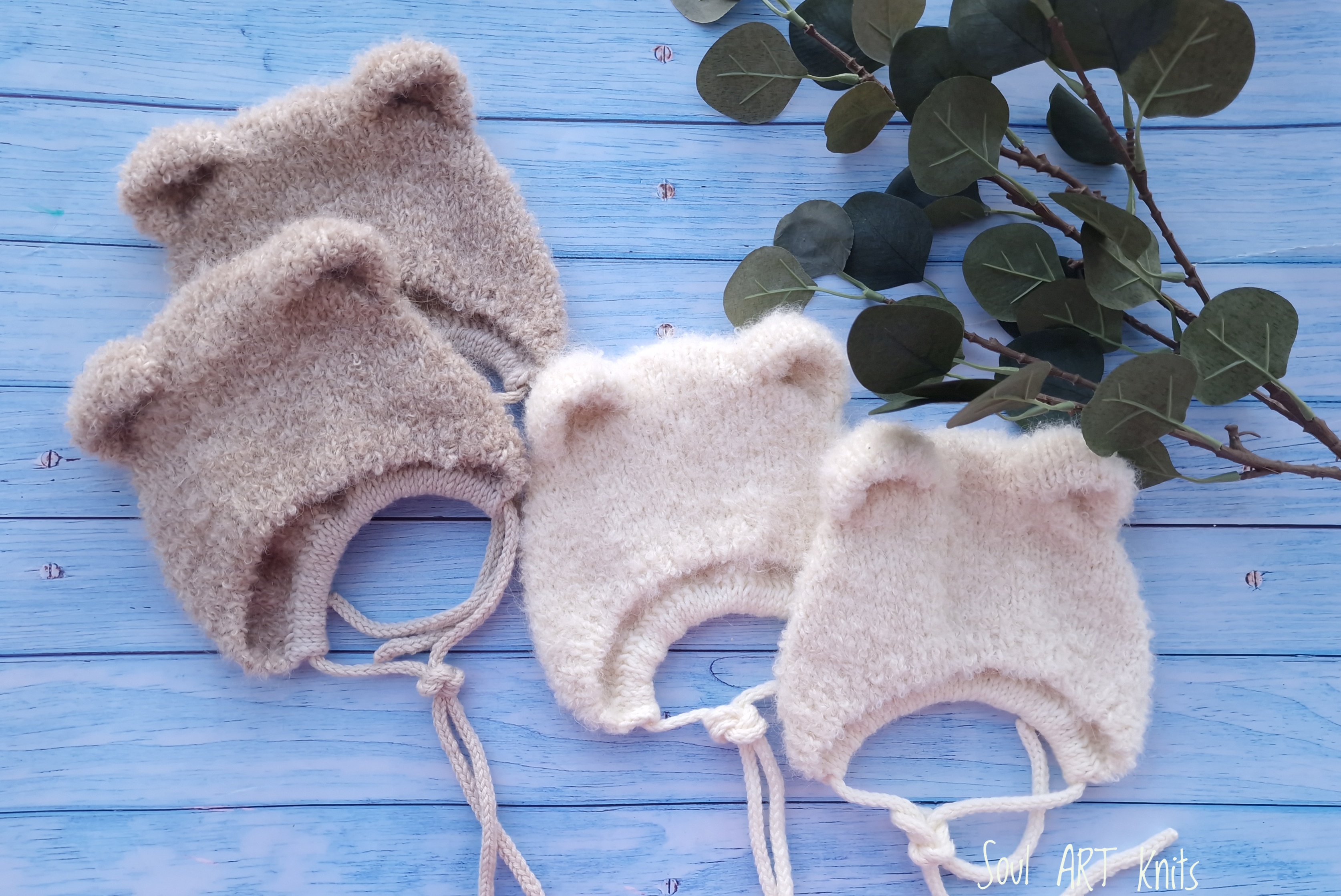 Megztos kūdikių kepurės "Bouclè"