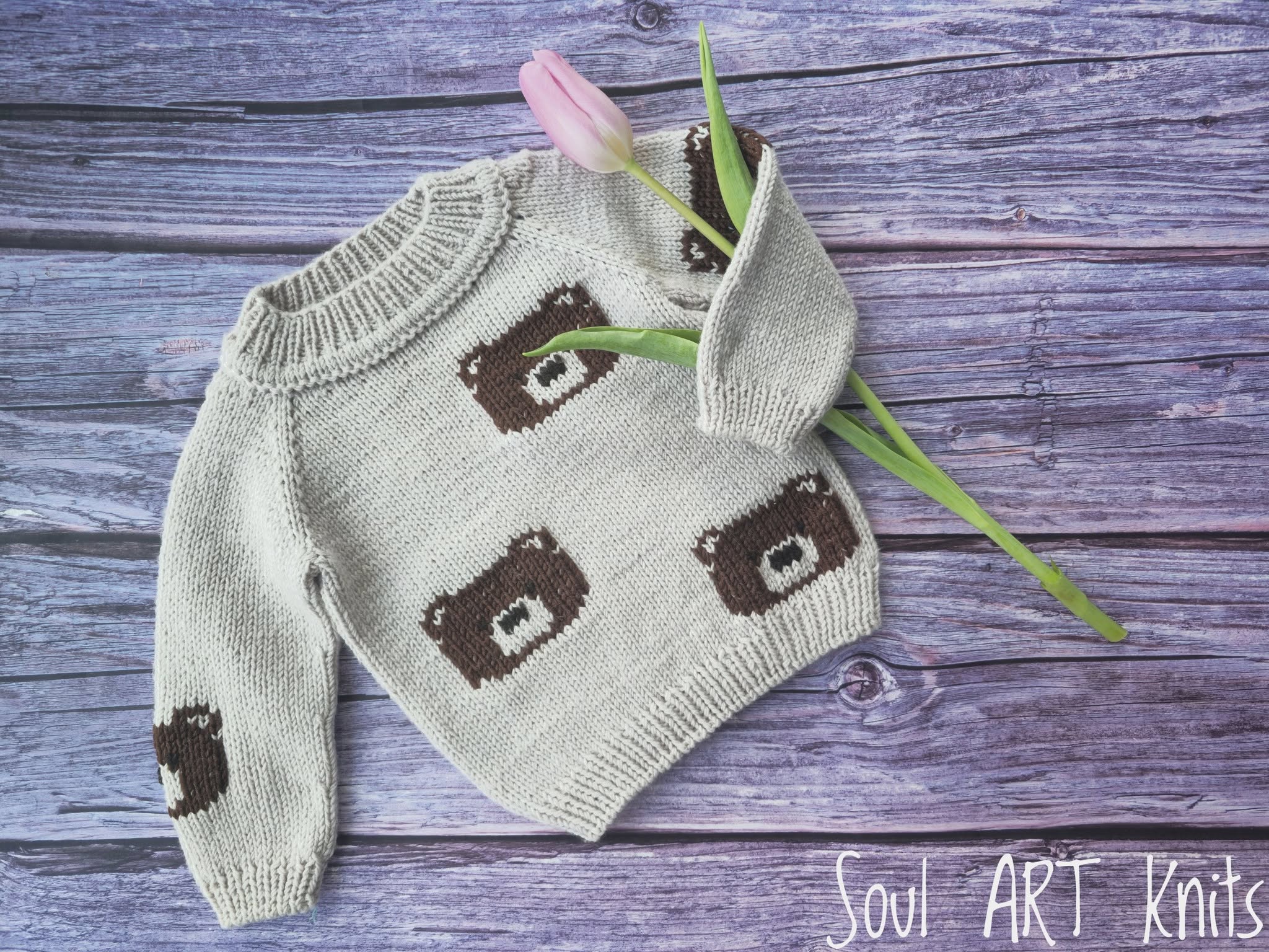 Merino vilnos megztukas "Little Bear"