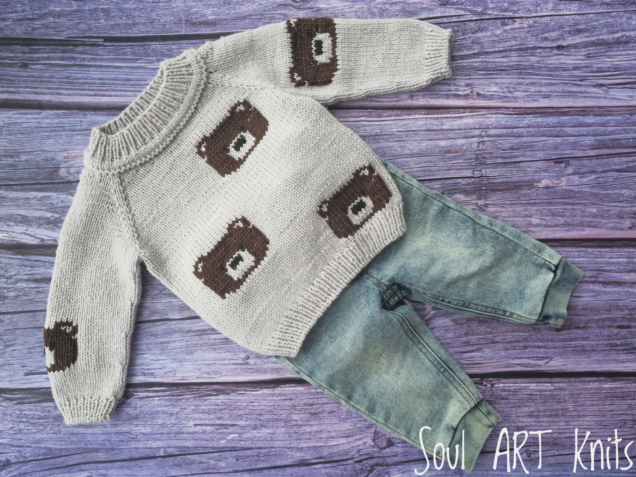 Merino vilnos megztukas "Little Bear"