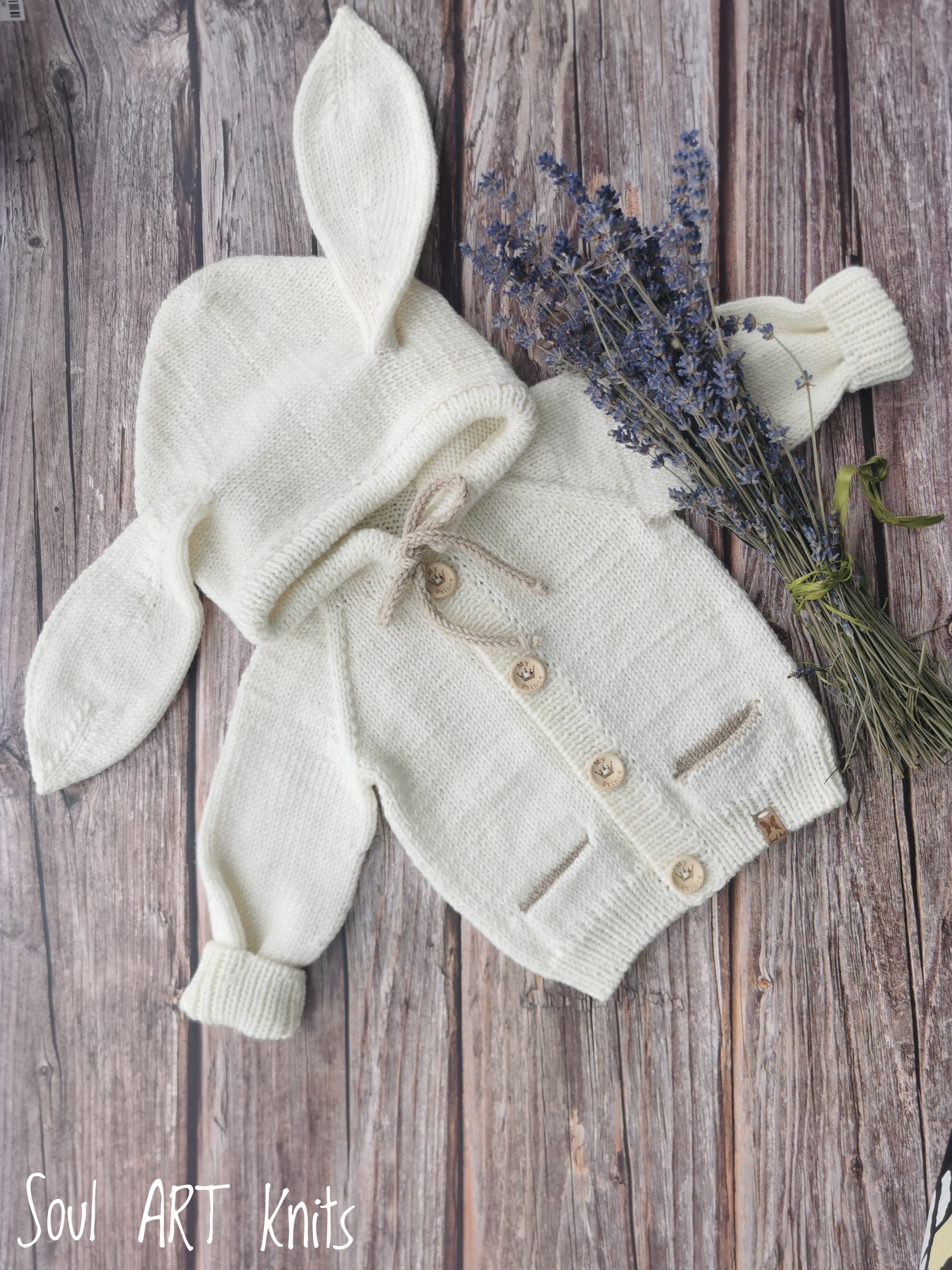 Merino megztukas "Bear" ir "Bunny"