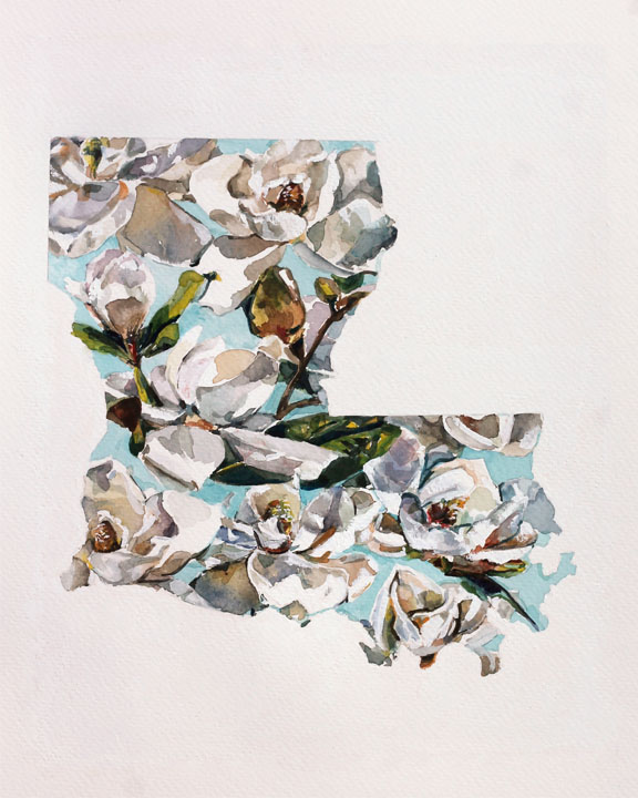 "Louisiana Magnolia" Vertical Print