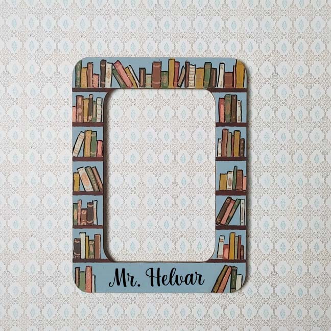 "Bookshelf" Hand-Painted Frame