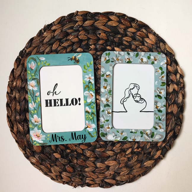 "Floral" Hand-Painted Frame