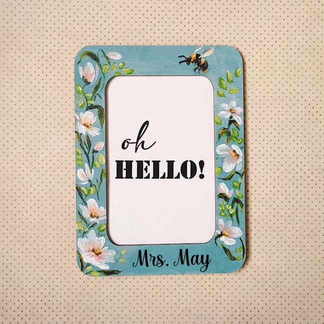"Floral" Hand-Painted Frame
