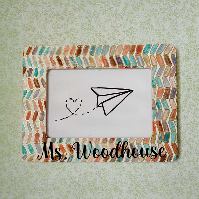 "Herringbone" Hand-Painted Frame