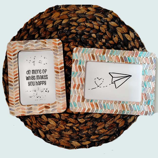 "Herringbone" Hand-Painted Frame