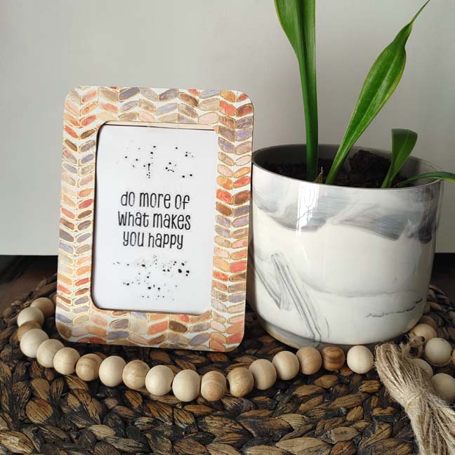 "Herringbone" Hand-Painted Frame