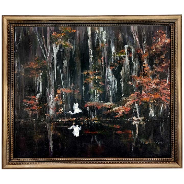 "Egret in Autumn" Framed Original