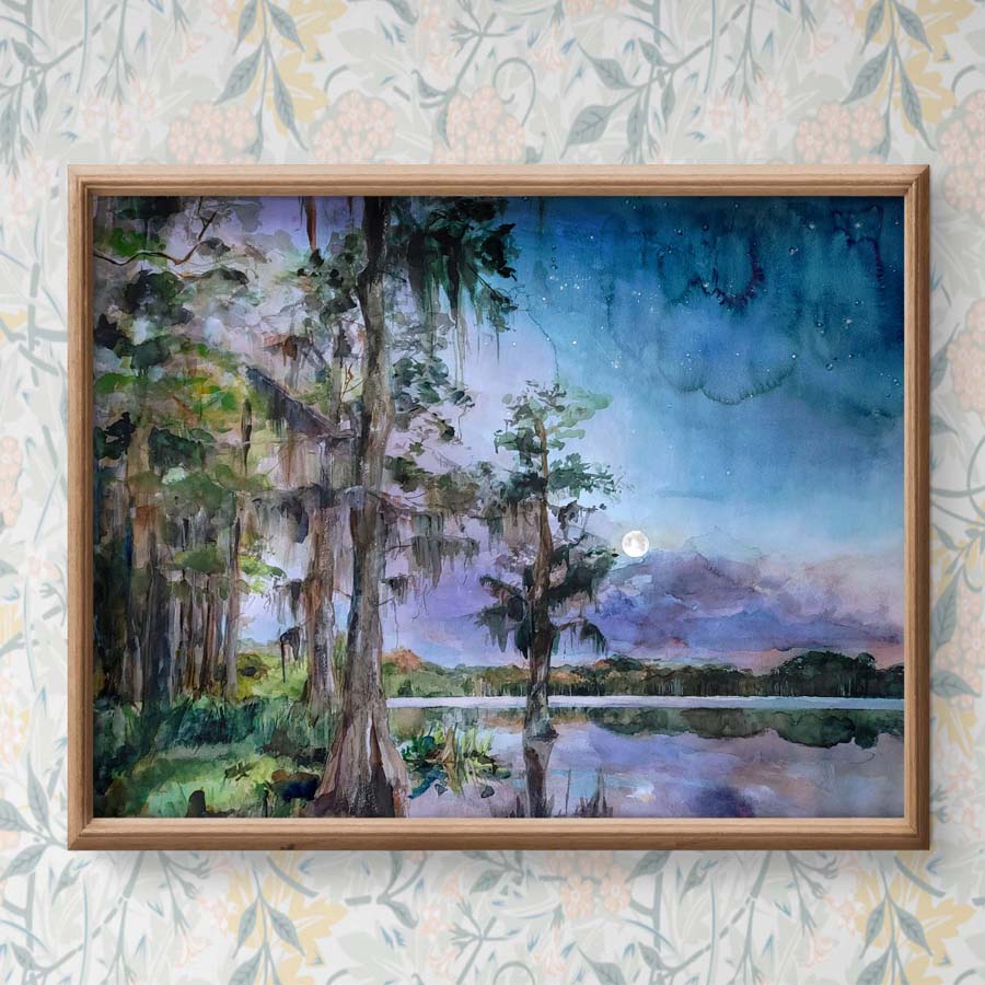 "Nighttime Bayou" Horizontal Print