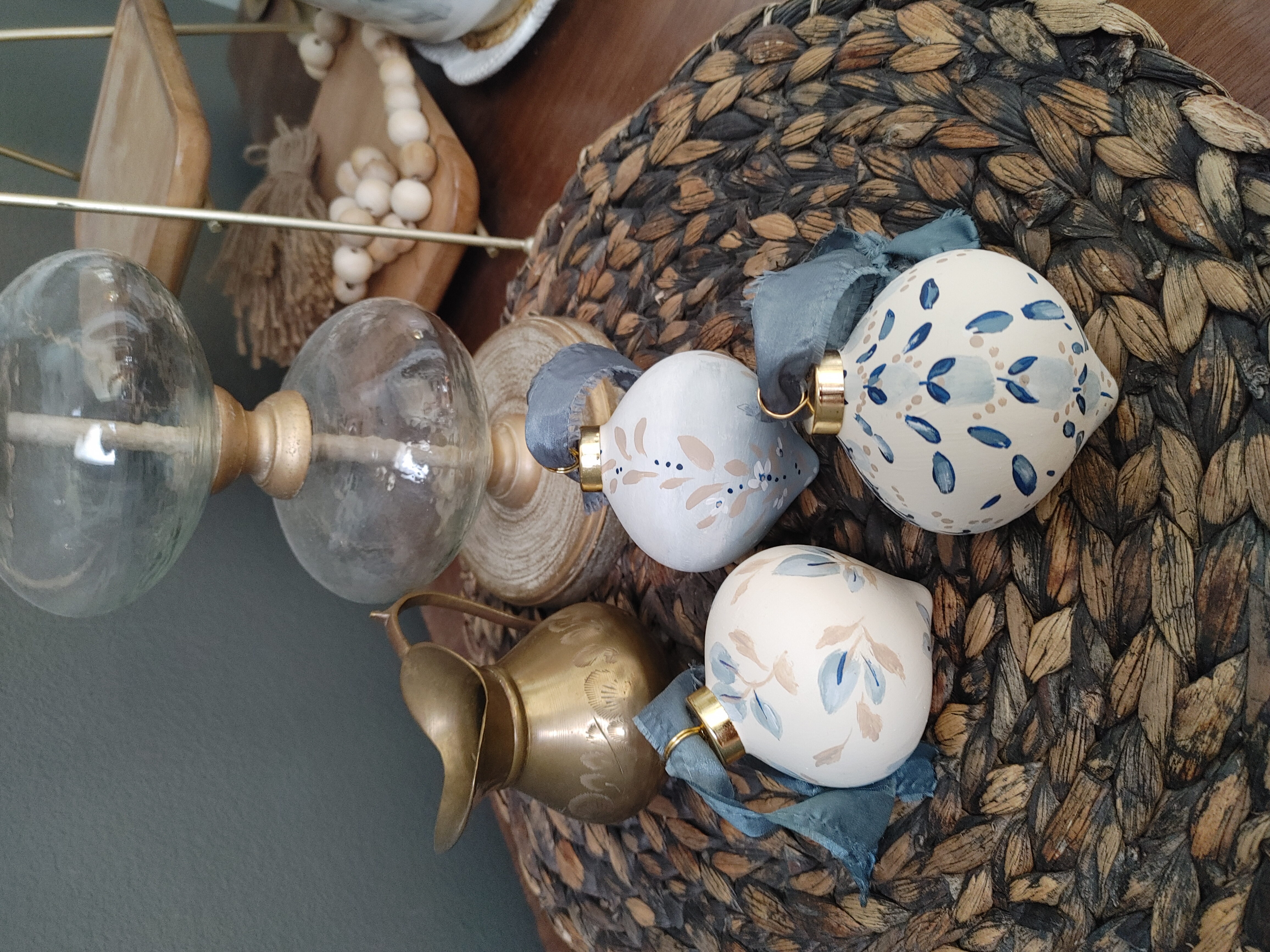 "Coastal Blue" Ceramic Ornaments