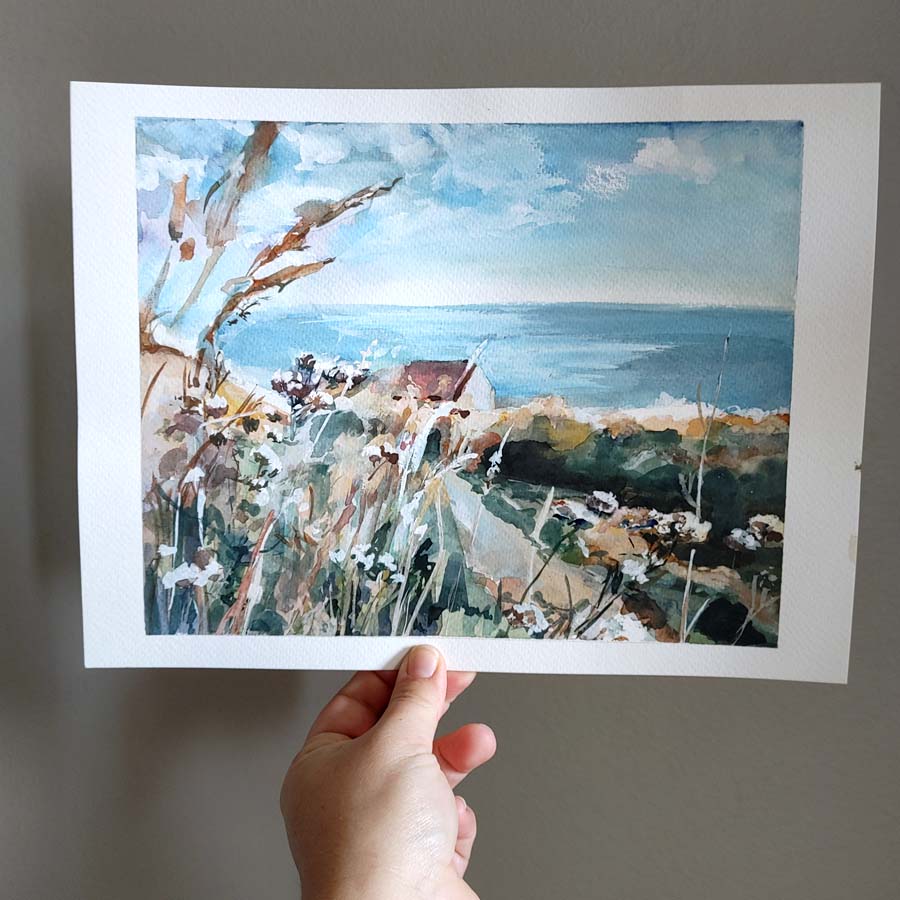 "Seaside Cottage" Watercolor Original