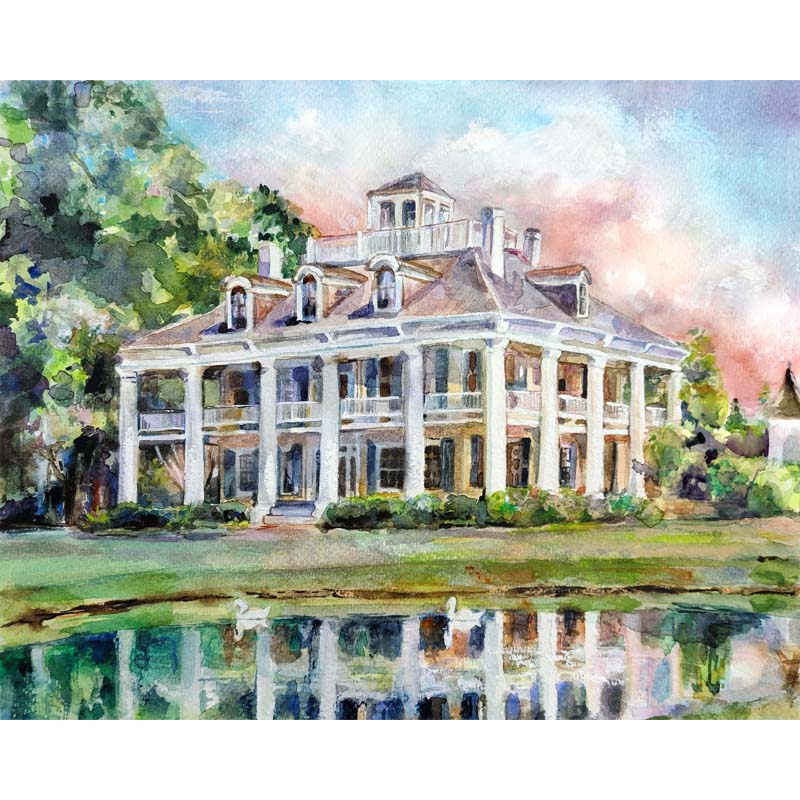 "Houmas House by the Lake" Original Painting